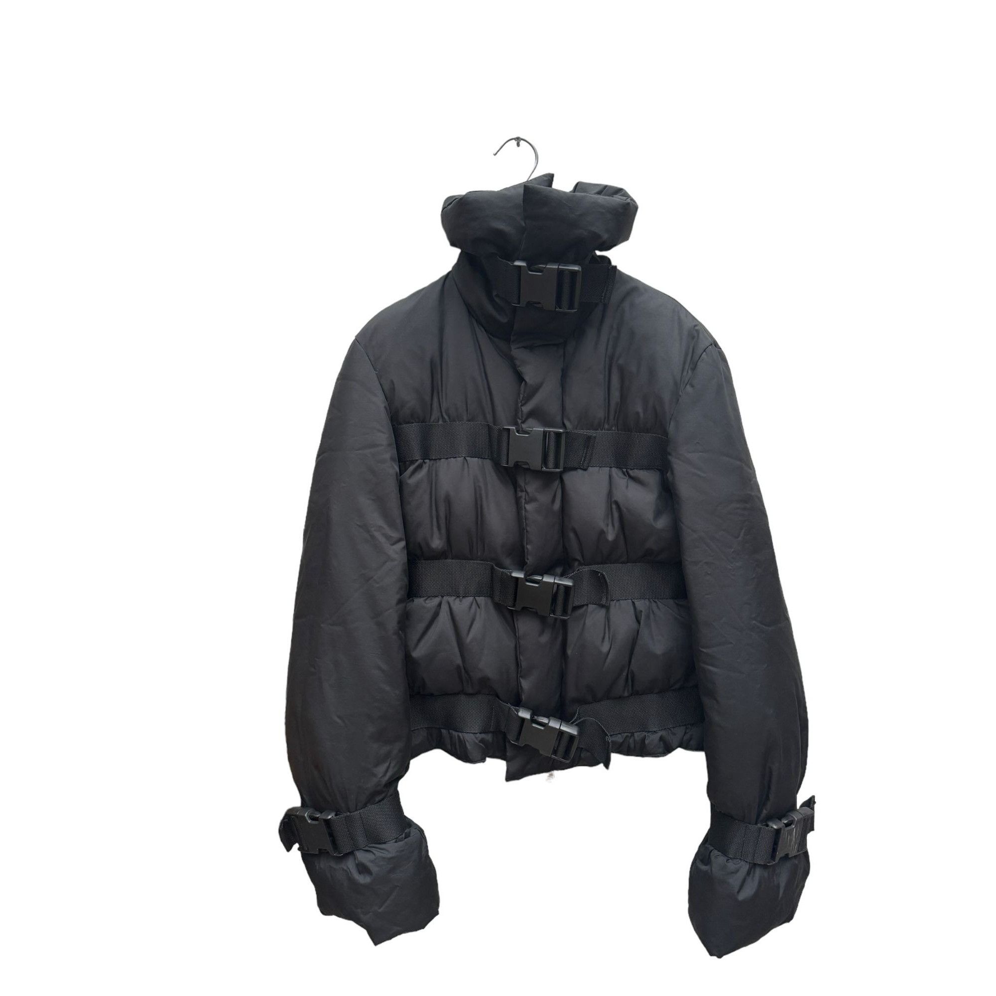 image of Jean Paul Gaultier Vintage 1990S Black Bondage Puffer Jacket, Women's (Size Medium)