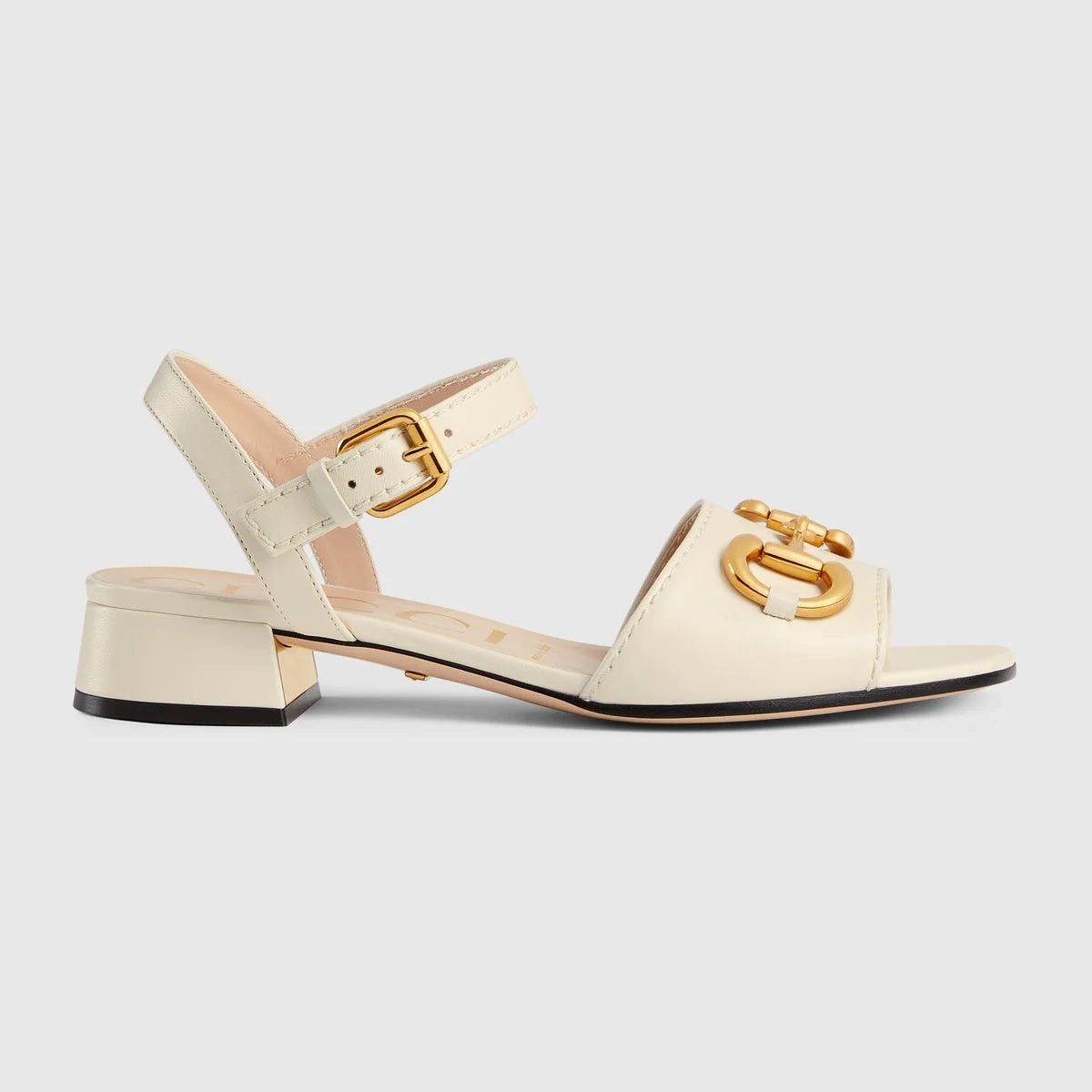 Gucci o1s1wg110225 Women's Sandals With Horsebit in Ivory Size US 10.5 / IT 40.5 - 1 Thumbnail