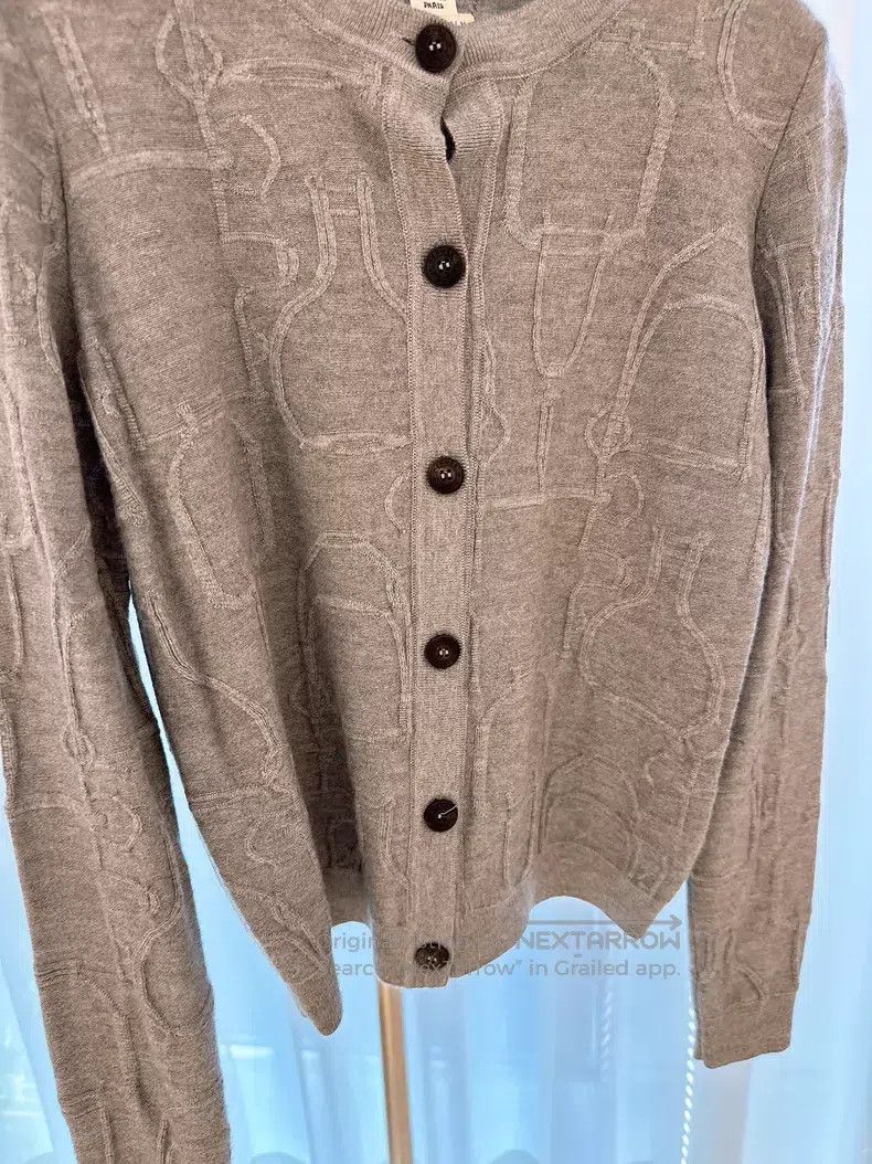 Hermes Hermes Stirrup Buckle Jacquard Knit Open Cardigan Size XS / US 0-2 / IT 36-38 - 3 Thumbnail