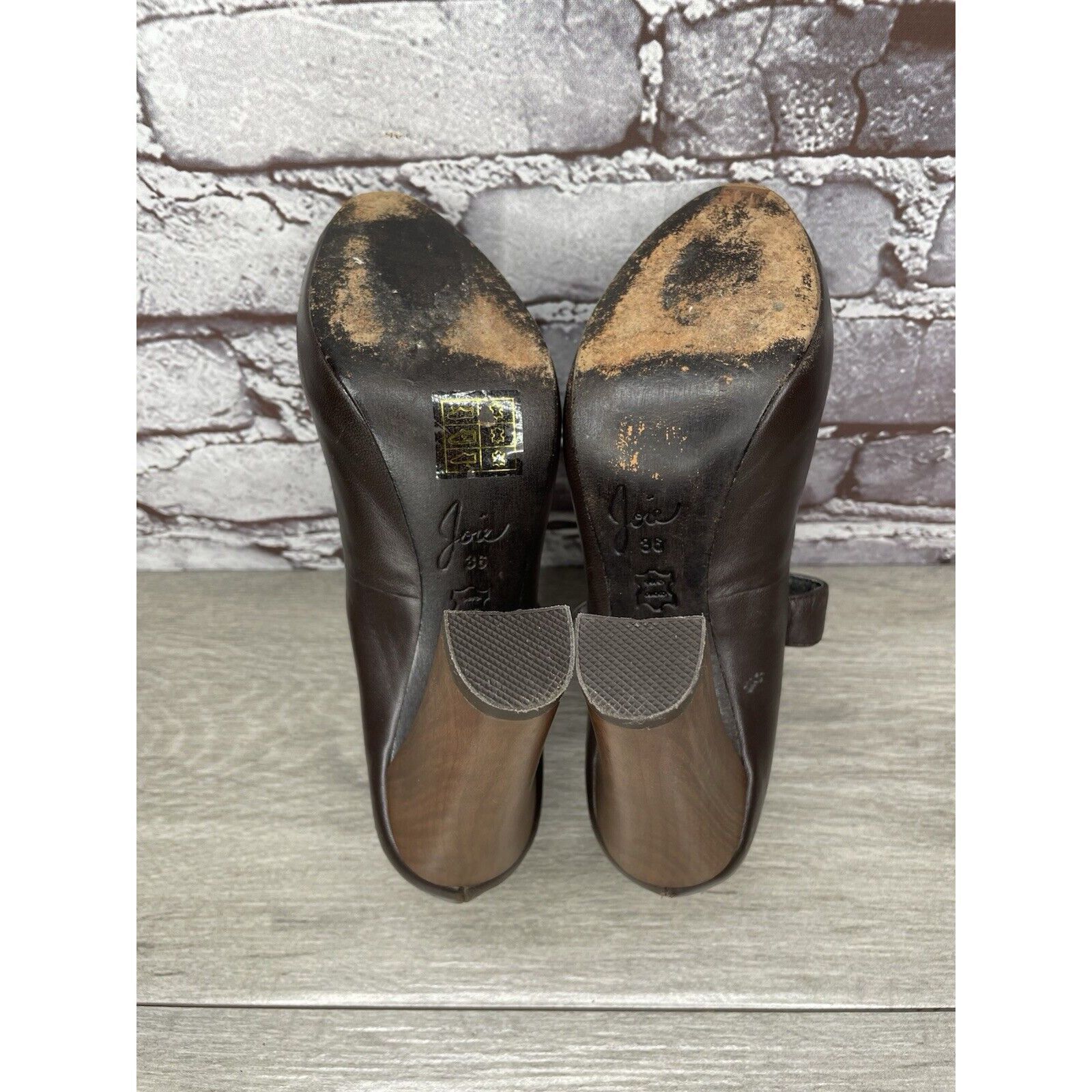 Joie Joie Brown Leather Mary Jane Strap Wooden Pump Heel Shoes Wo Size US 6 / IT 36 - 6 Thumbnail