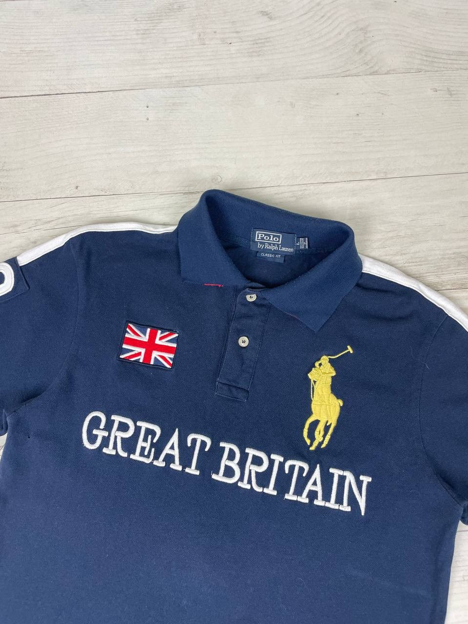 Polo Ralph Lauren Vintage Polo Ralph Lauren Great Britain GBR Rugby Polo Shirt Size US M / EU 48-50 / 2 - 2 Thumbnail