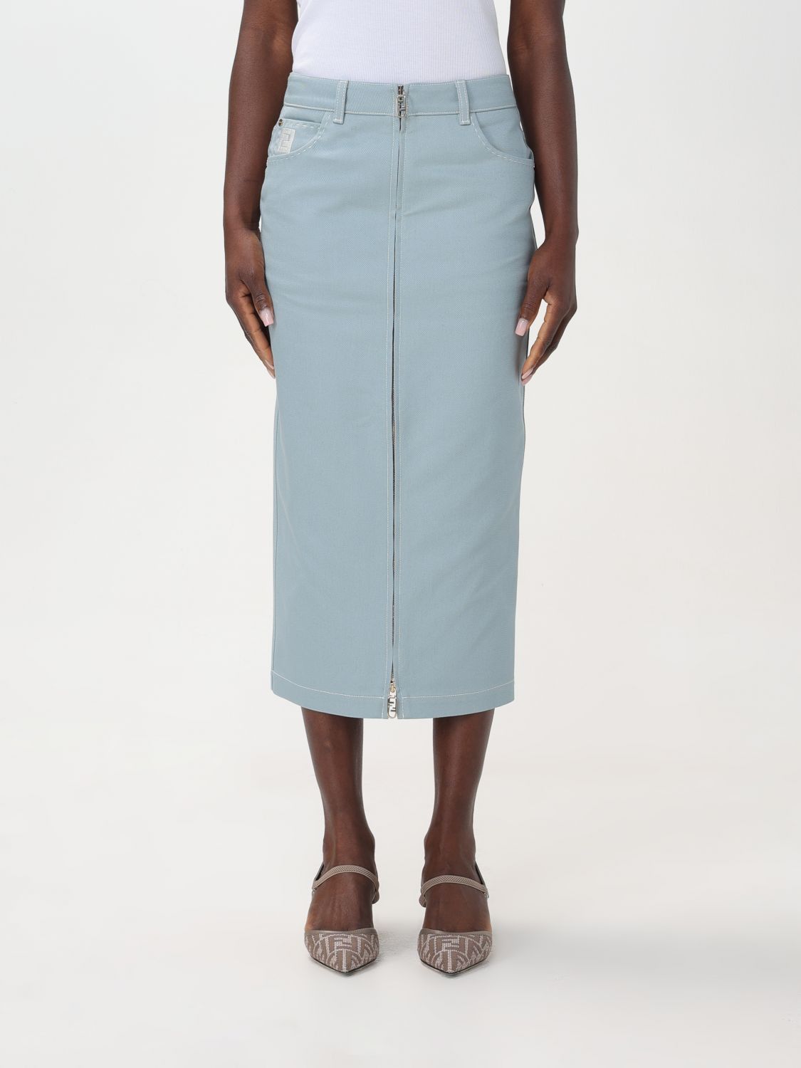 image of Fendi Skirt Woman Blue, Women's (Size 30)