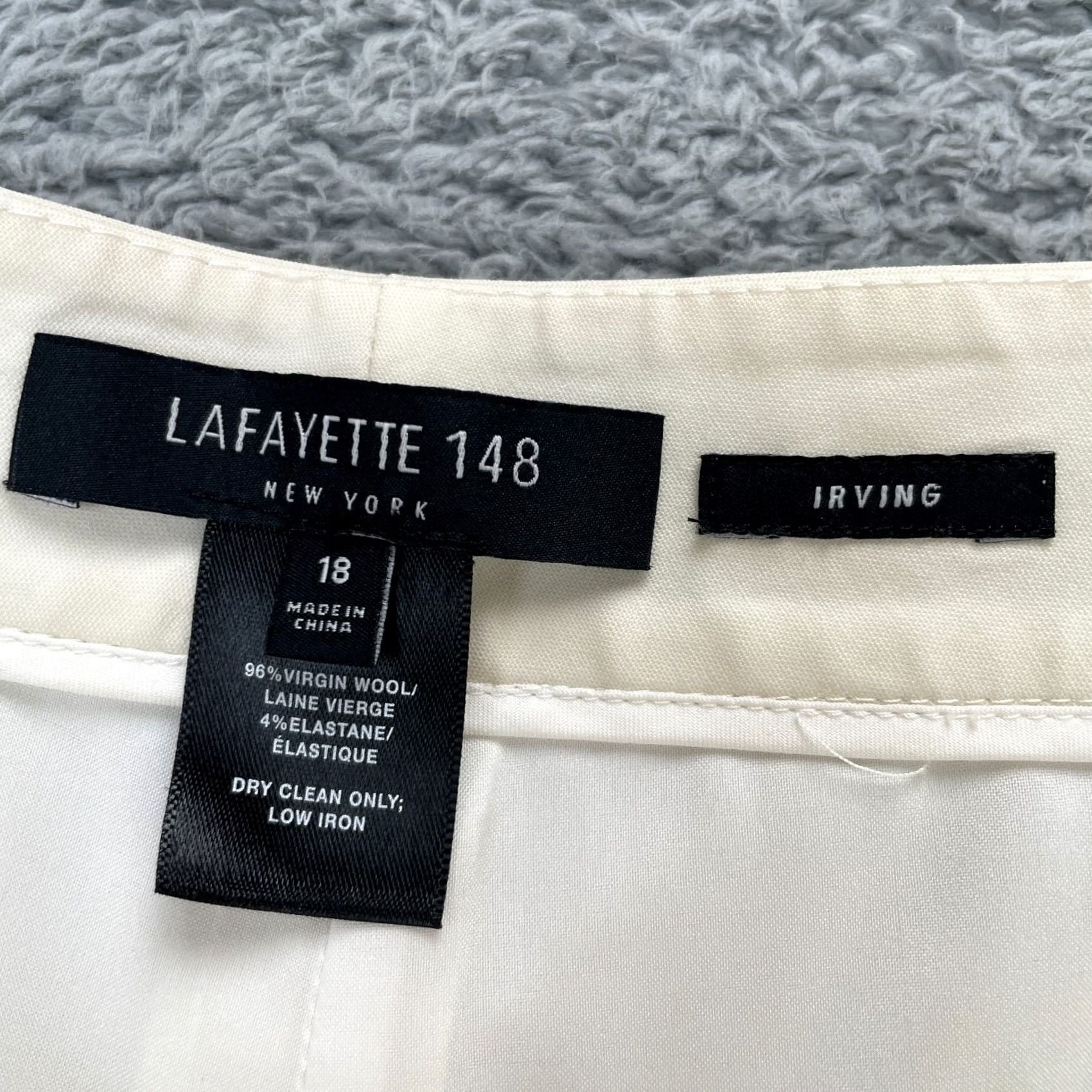 Vintage Lafayette 148 New York Womens Pants Beige Wool Premium Fit Size 28" / US 6 / IT 42 - 3 Thumbnail