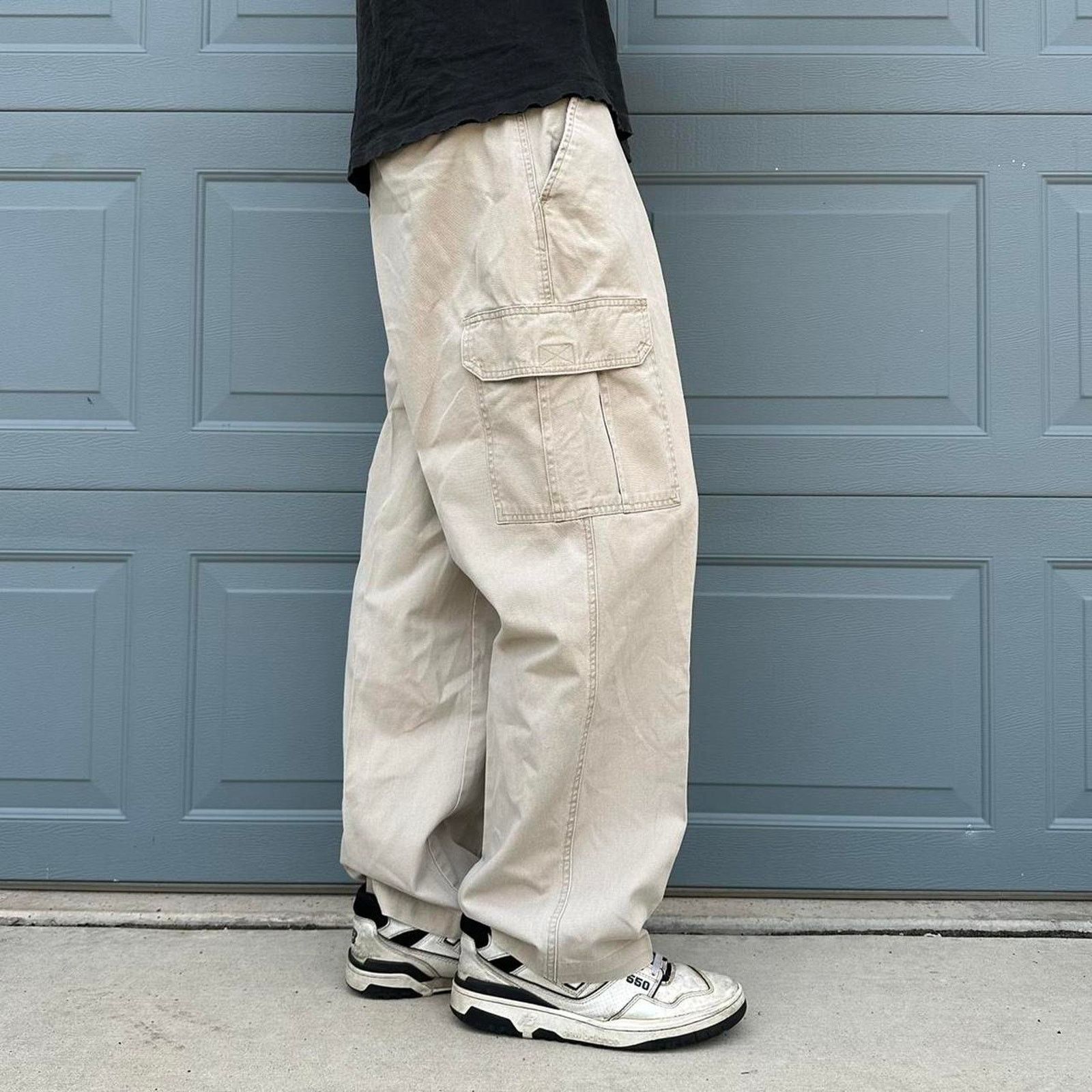 Chaps Baggy chaps cream cargo pants | Grailed