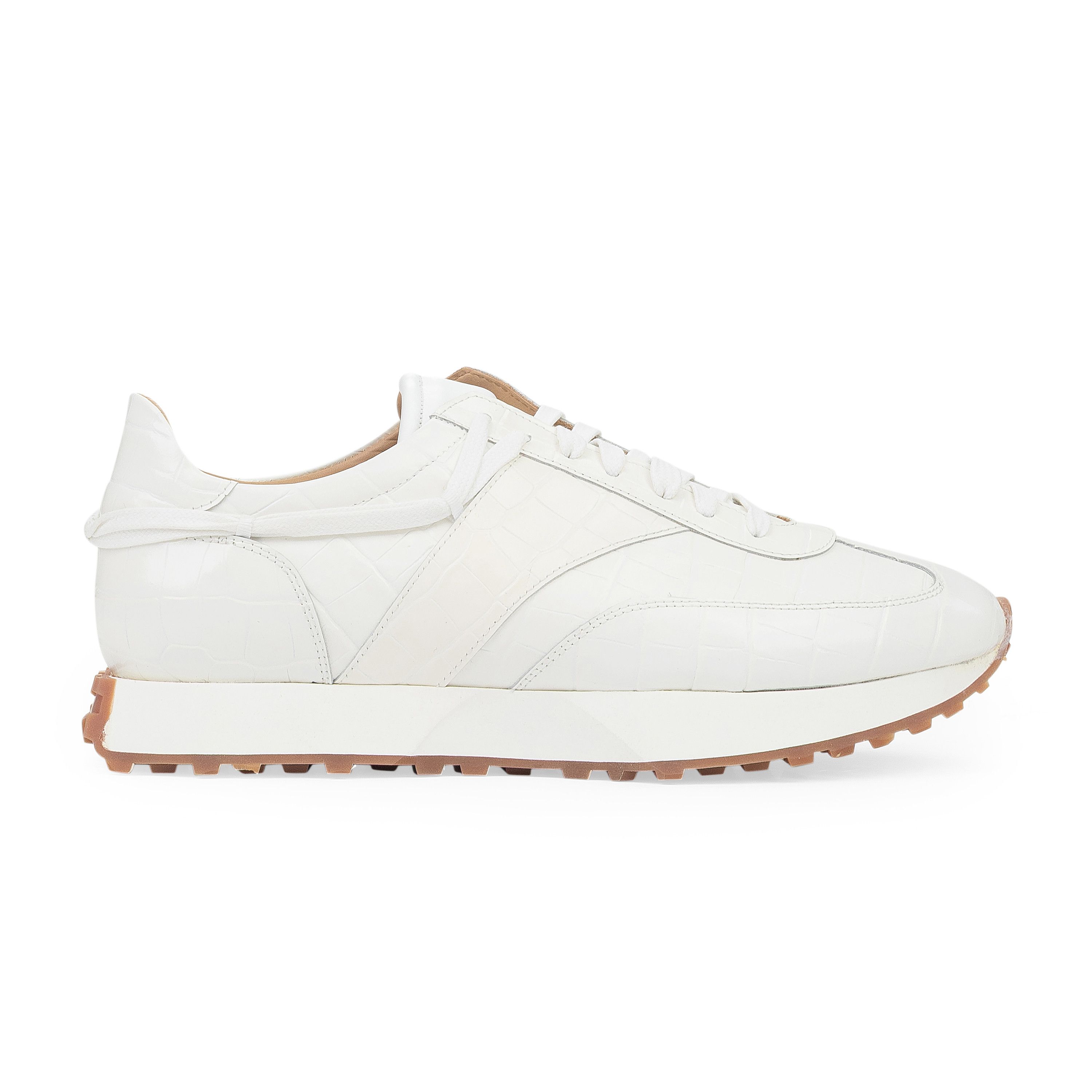 Rhude Rhude White Croc Runner Sneakers SIZE 13 Size US 13 / EU 46 - 1 Thumbnail