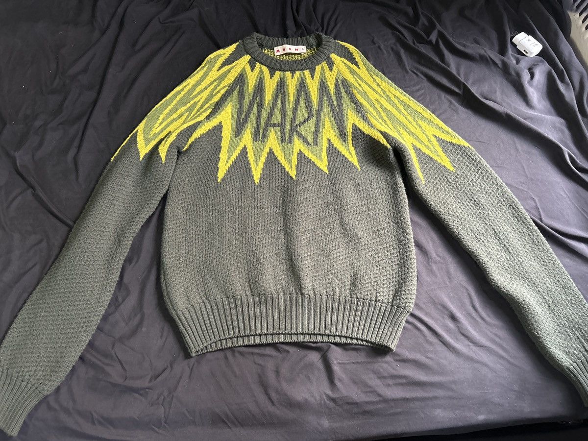 Marni Green and yellow Marni sweater Sz 48 Size US M / EU 48-50 / 2 - 1 Thumbnail