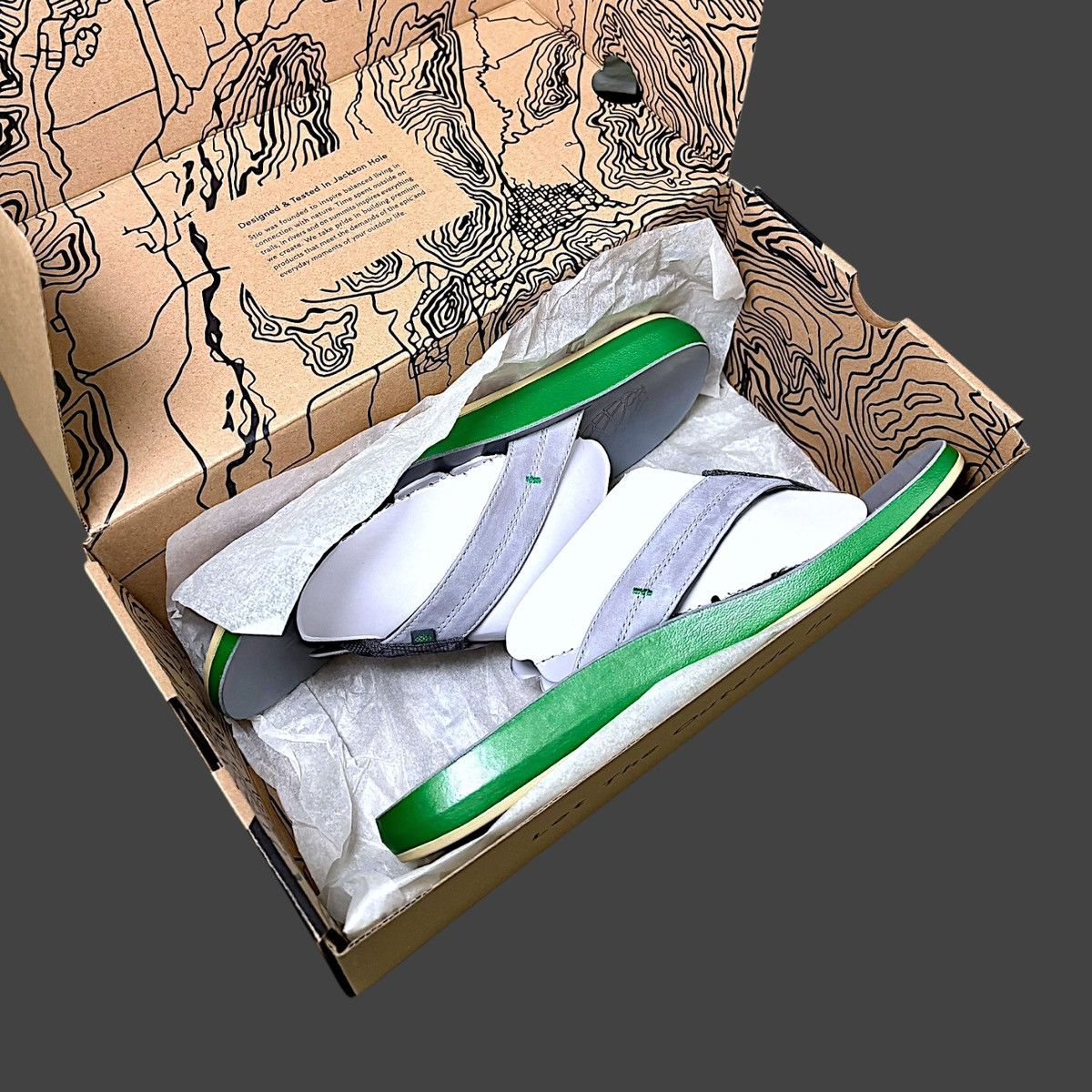 Stio Stio Men’s Alloy Gray Green Custom Leather Flip-Flops Sz 9 Size US 9 / EU 42 - 4 Thumbnail