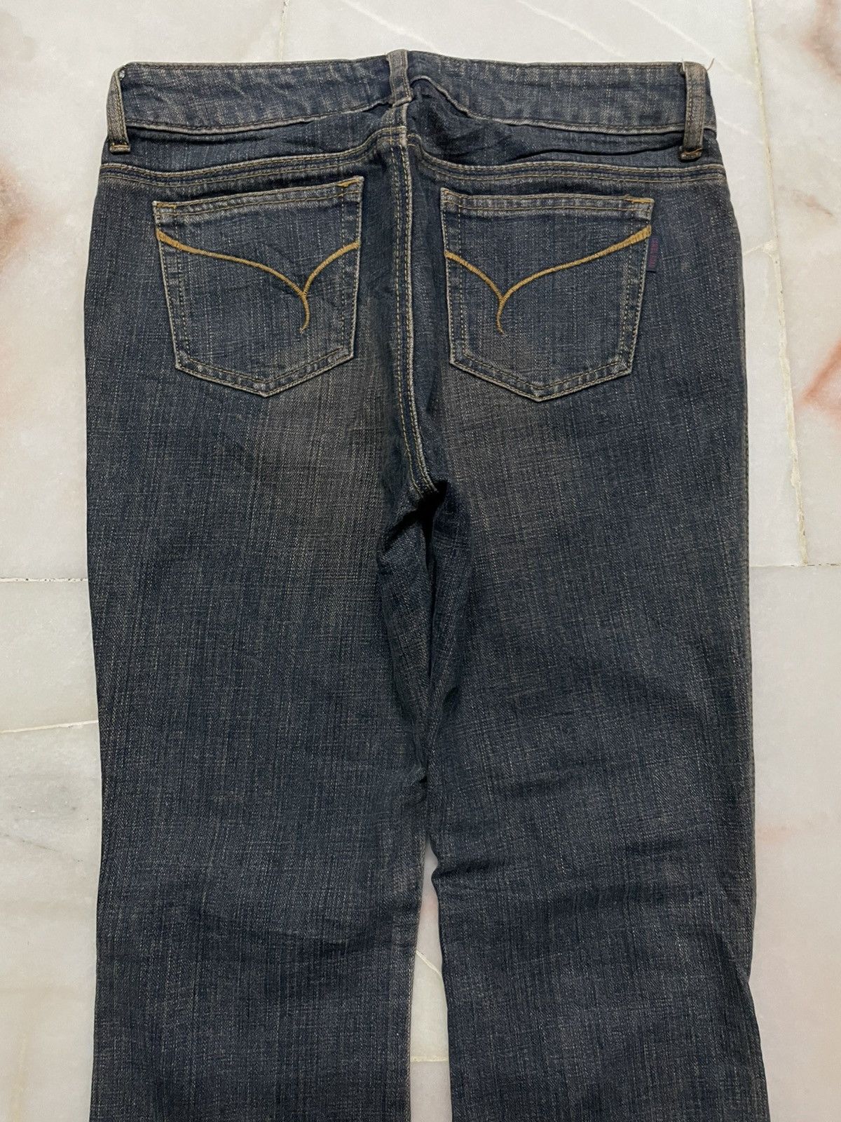 Japanese Brand 💥Flared💥Vintage 90’s Japanese Rusty Mudwash Sick Dark Jeans Size 28" / US 6 / IT 42 - 8 Thumbnail