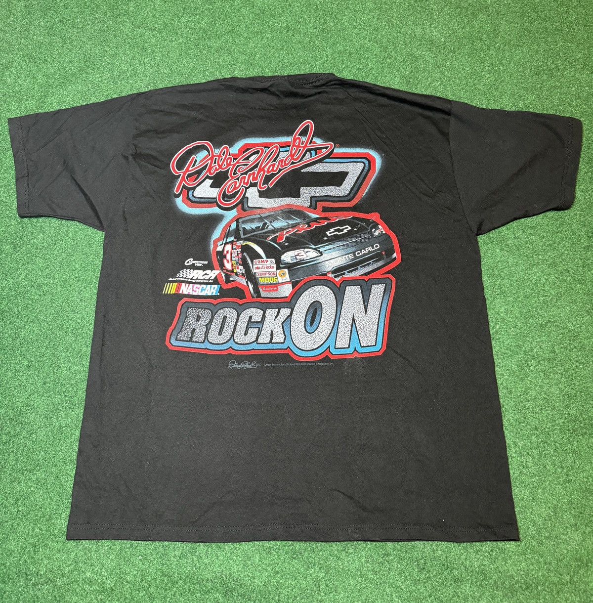 Chase Authentics × NASCAR × Vintage Vintage 90s Dale Earnhardt Sr Rock On Nascar Racing T Shirt Size US XL / EU 56 / 4 - 4 Thumbnail