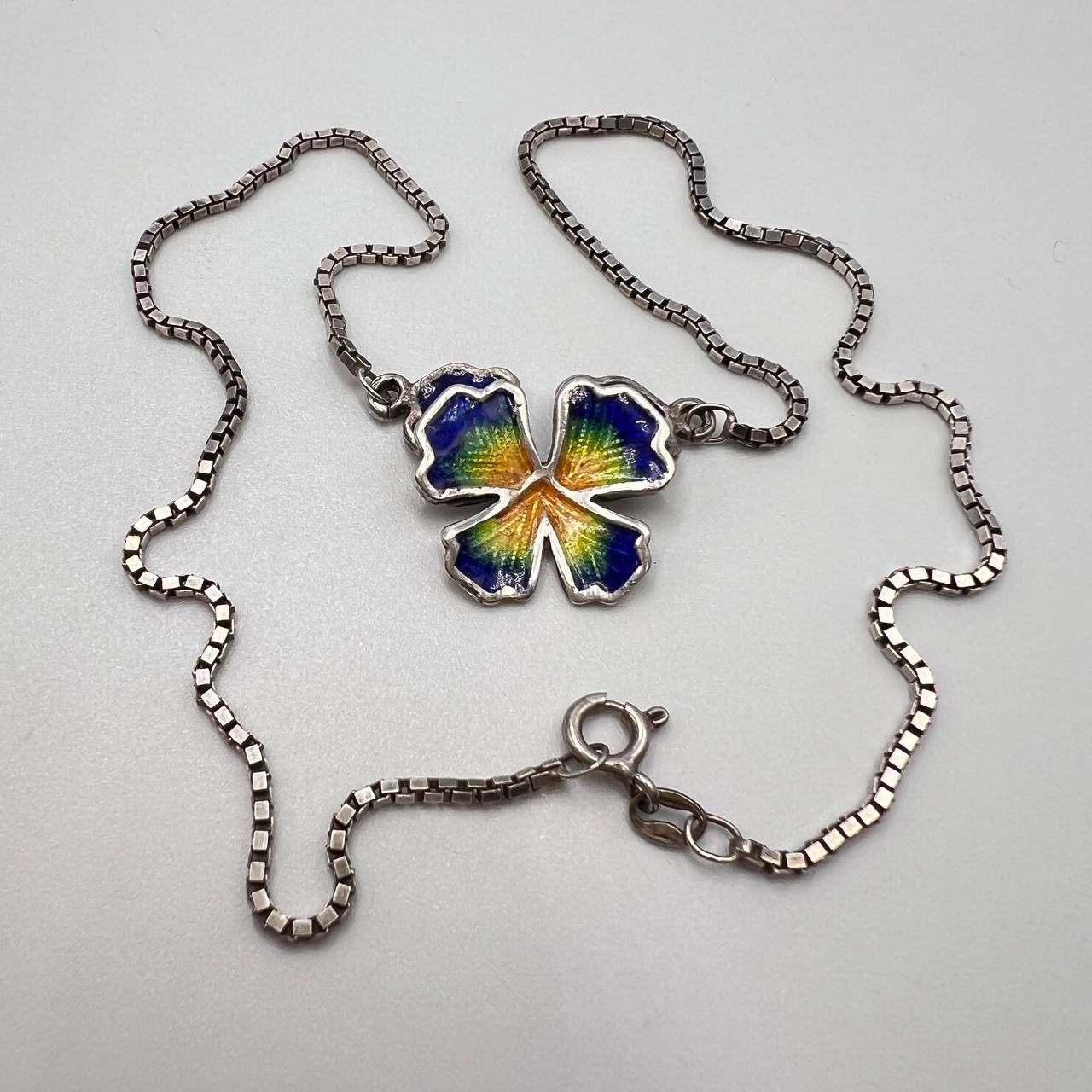Vintage Vintage Chain Necklace Pendant Enamel Sterling Silver 925 I Size ONE SIZE - 8 Thumbnail