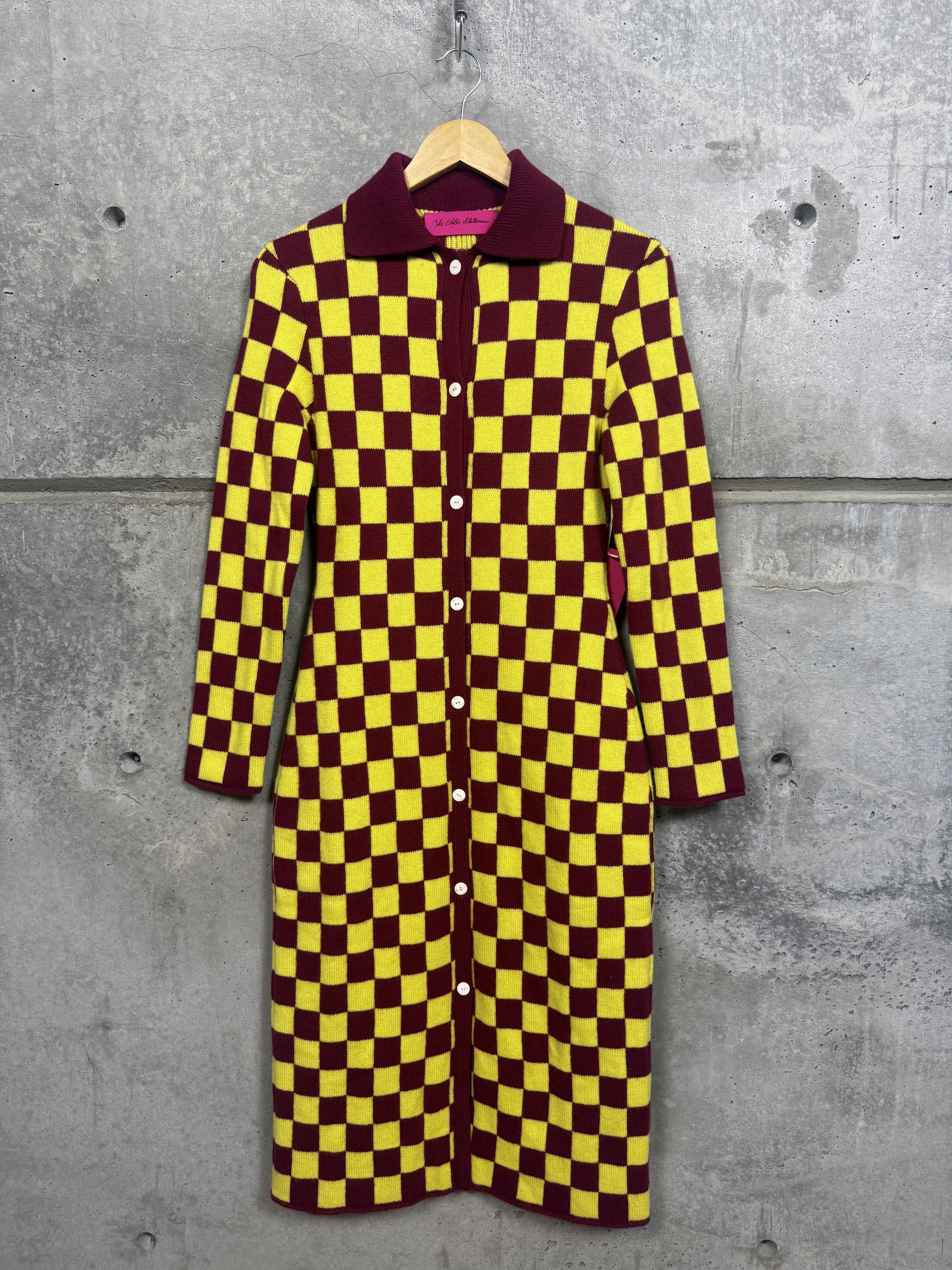 The Elder Statesman $1730 The Elder Statesman Checkered Button Dress Size XS / US 0-2 / IT 36-38 - 6 Thumbnail