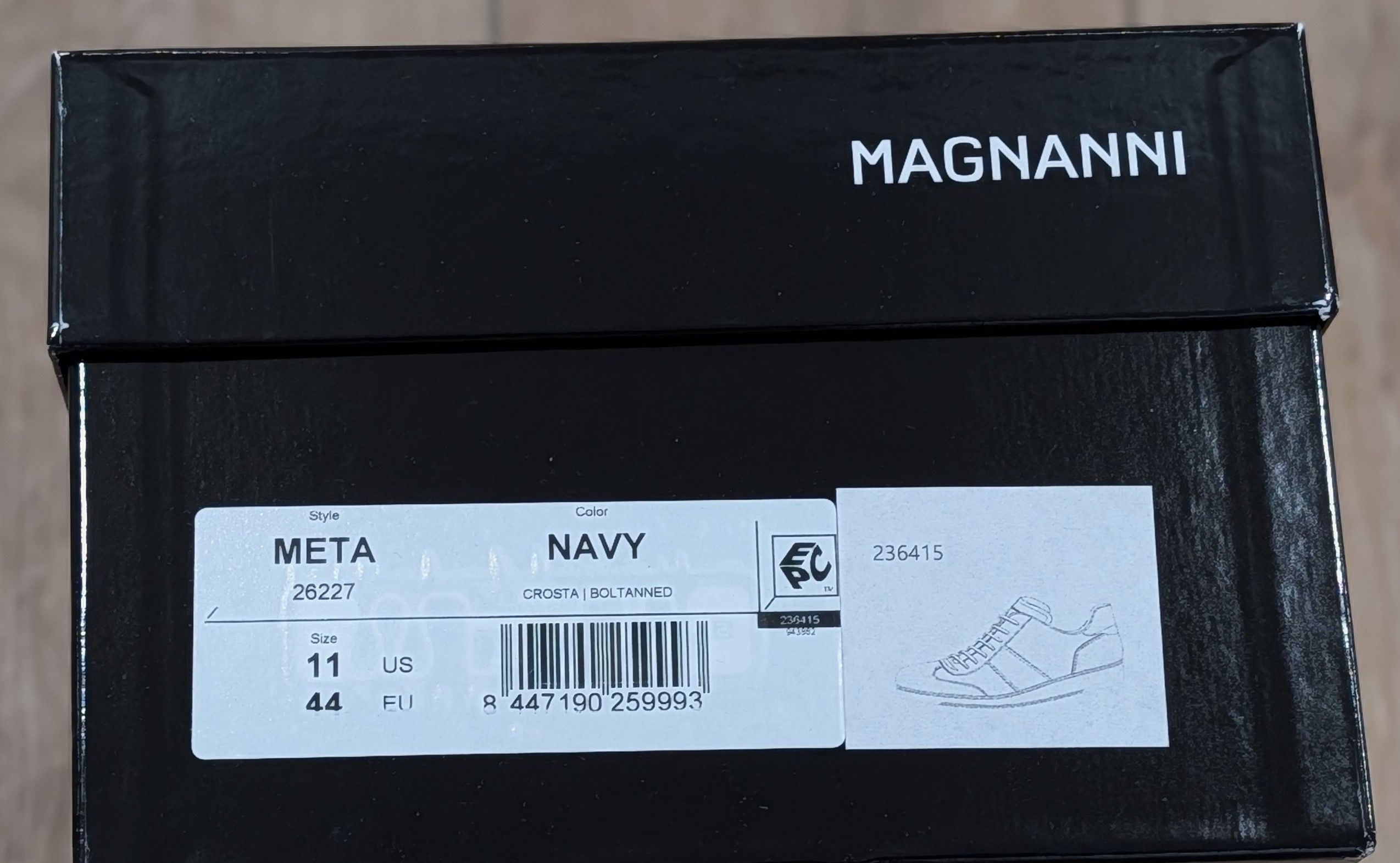 Magnanni Magnanni "Meta" Leather Low-Top Sneakers Navy/Blue US 11 Size US 11 / EU 44 - 8 Thumbnail