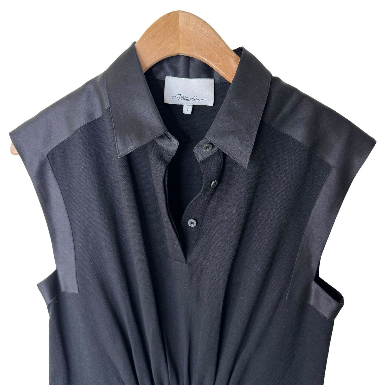 3.1 Phillip Lim 3.1 Phillip Lim Line Silk Collared Sleeveless Mini Dress Size S / US 4 / IT 40 - 3 Thumbnail