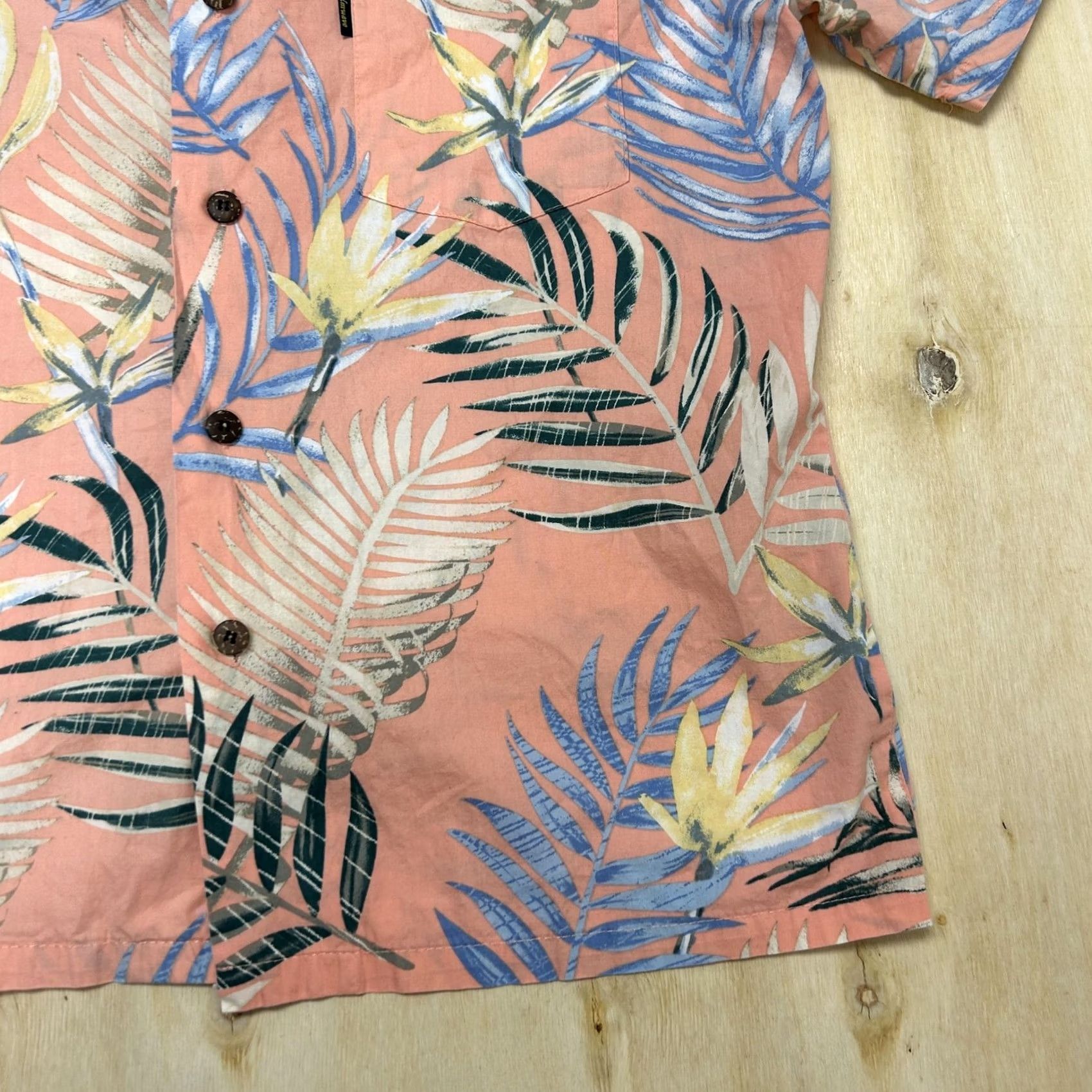 Vintage Palmwave Shirt Mens Medium Pink Floral Short Sleeve Button Up Hawaiian Casual Size US M / EU 48-50 / 2 - 2 Thumbnail