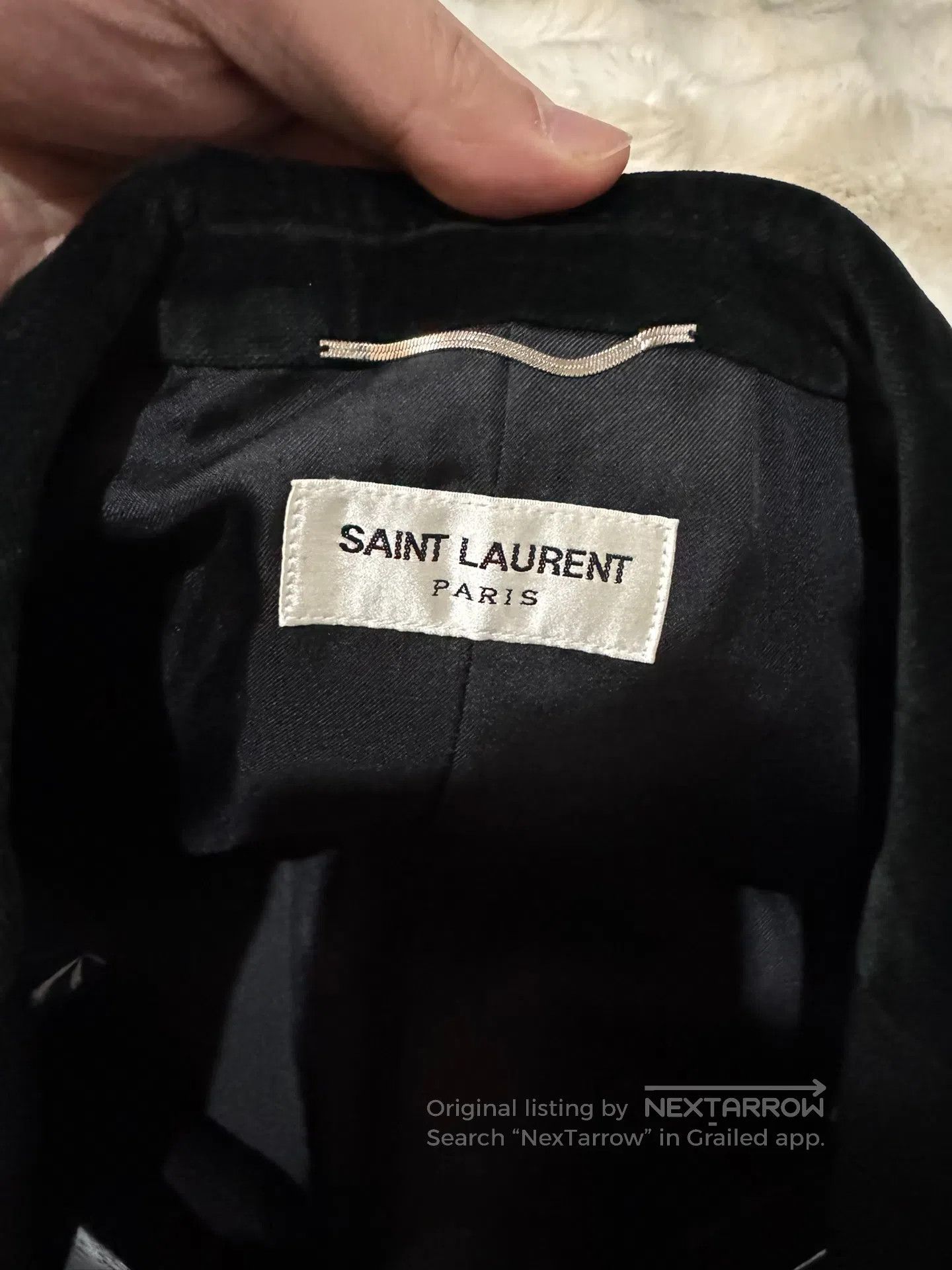 Saint Laurent Paris Saint Laurent Paris Wool and Velvet Blazer| Size US M / EU 48-50 / 2 - 3 Thumbnail