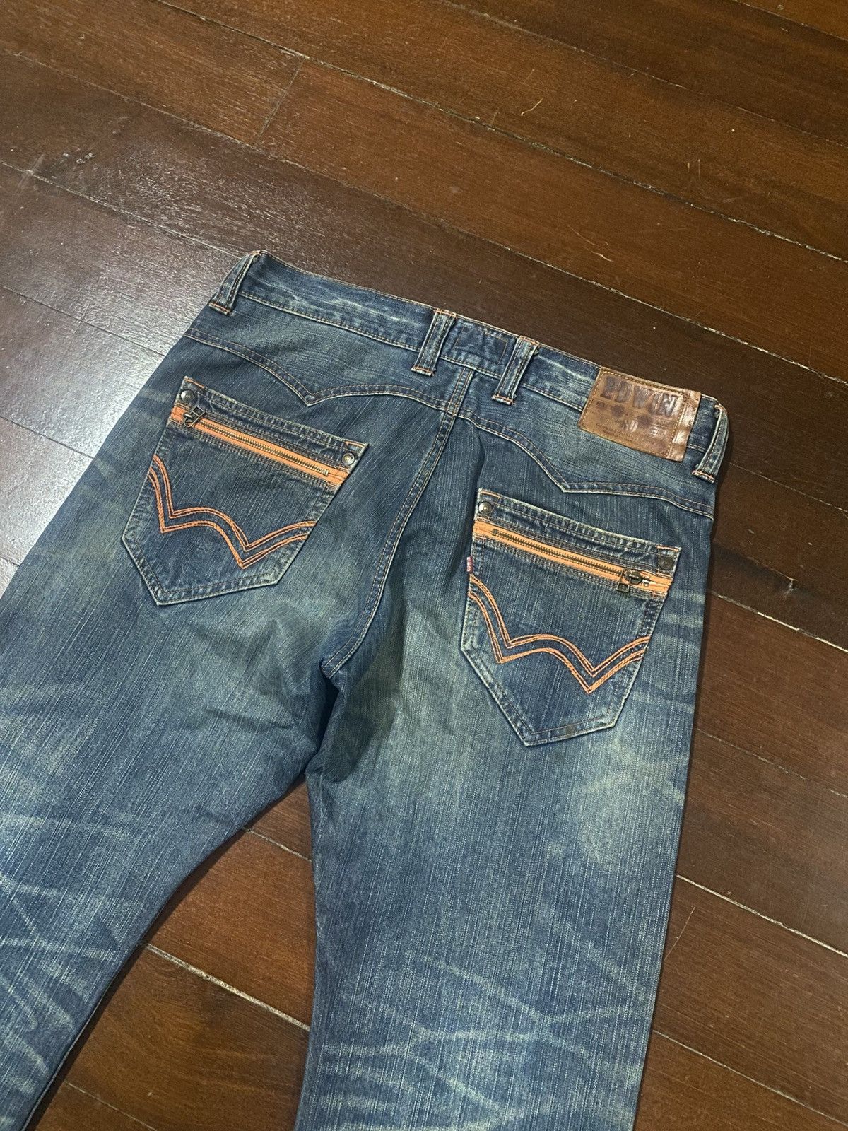 If Six Was Nine Japanese Edwin Exclusive Flared Distressed Jeans wide leg Size US 39 - 14 Thumbnail