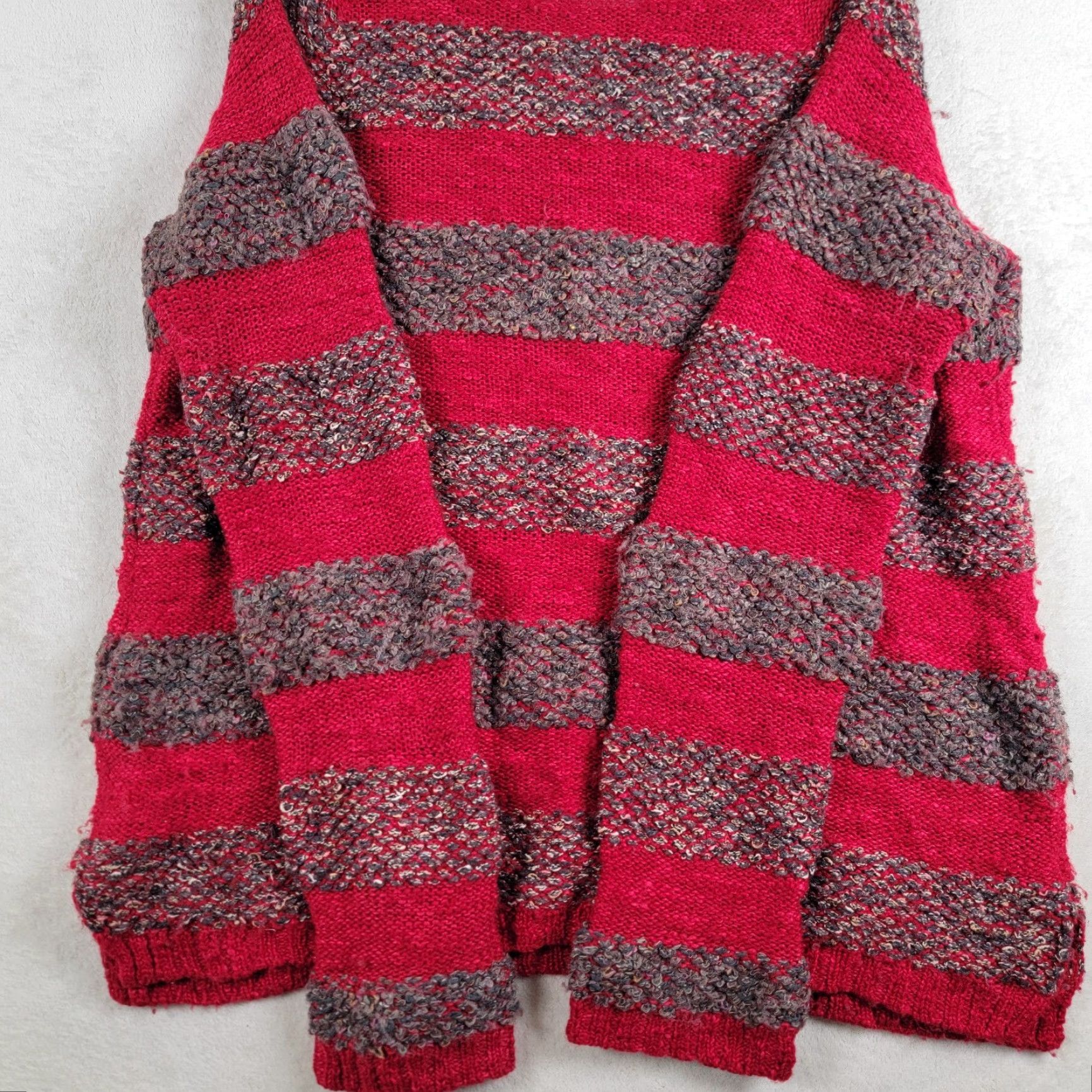 Free People VINTAGE Free People Women Pullover Sweater Red Marled Stripe Long Sleeve Large Knit Boat Neck Casual Womens Pullover 90s Event Size L / US 10 / IT 46 - 3 Thumbnail
