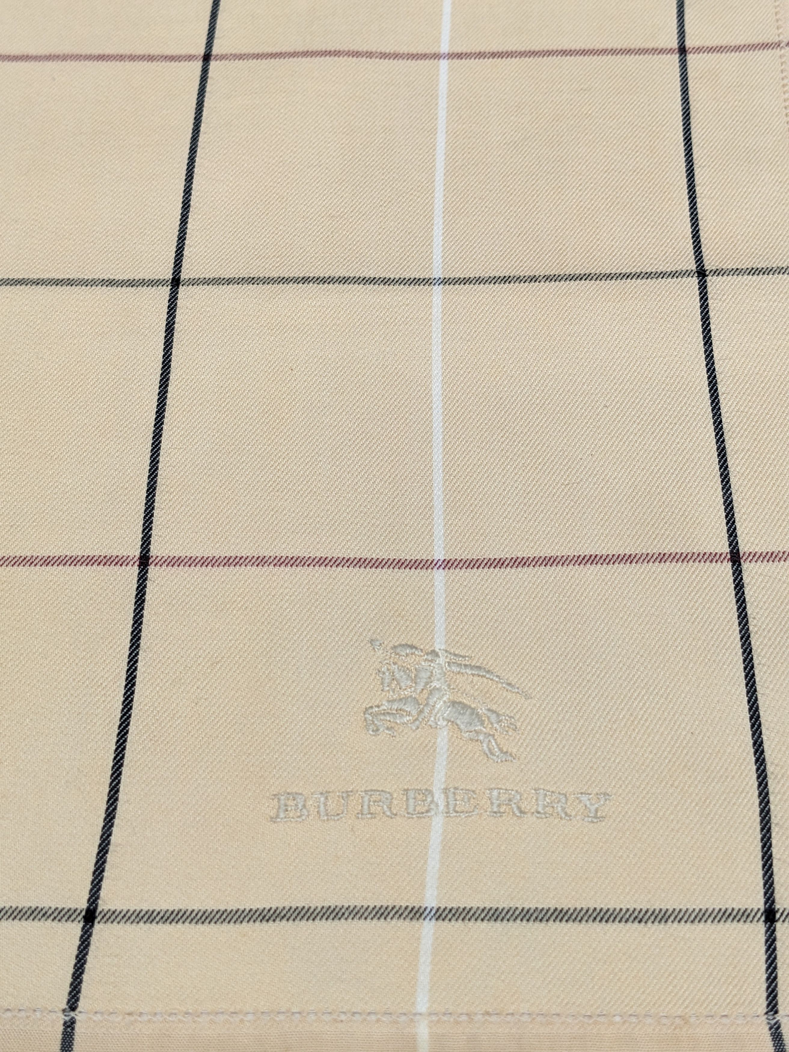 Burberry Vintage BURBERRY Beige Check Embroidered Prorsum Knight Logo Size ONE SIZE - 2 Thumbnail
