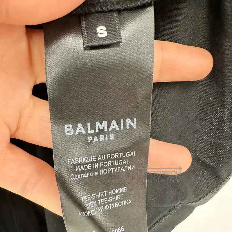 Balmain Balmain Black Cotton Short Sleeve T-Shirt . Size US S / EU 44-46 / 1 - 6 Thumbnail