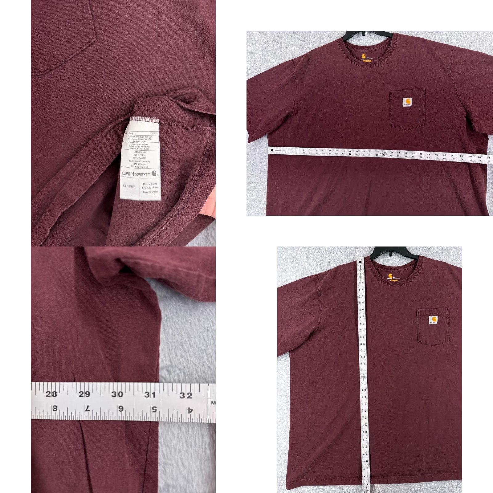 Carhartt Carhartt Shirt Men 4XL Red Short Sleeve Pocket Original Fit Size US XXL / EU 58 / 5 - 8 Thumbnail