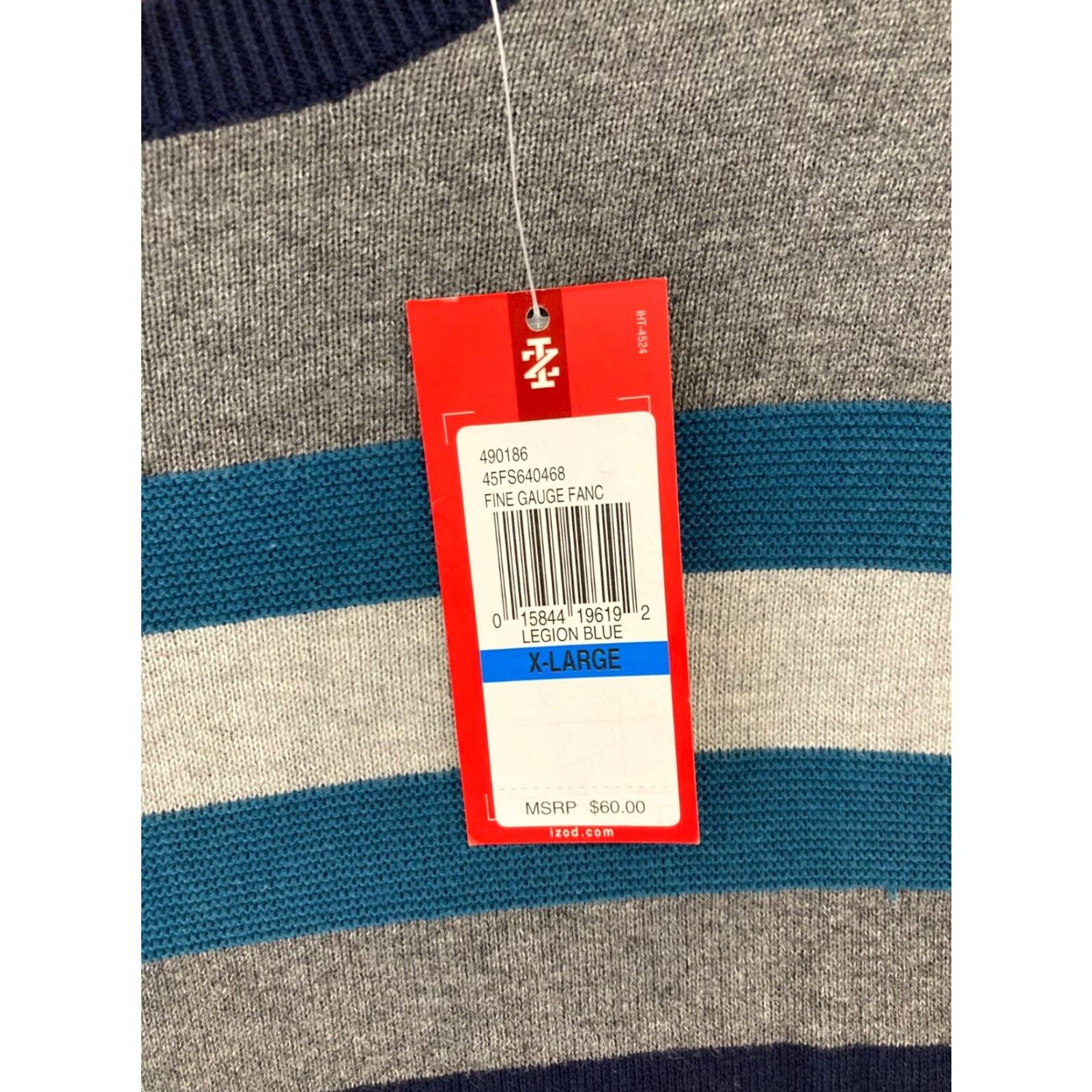 Izod VINTAGE IZOD Mens Sweater XL Crew Neck Pullover 100% Cotton Gray Preppy Casual Fall Winter Size US XL / EU 56 / 4 - 7 Thumbnail
