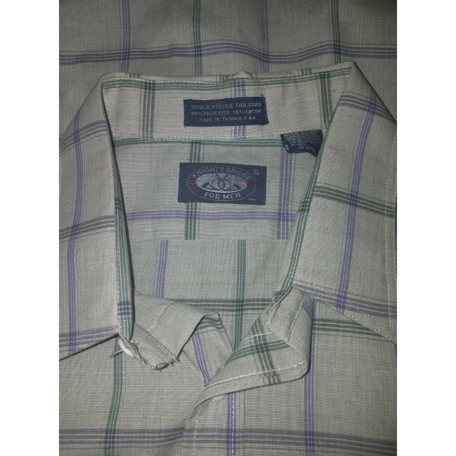 Vintage Knights Bridge For Men Grey Striped Button-Down Shirt XL Mens Regular Long Sleeve Button-Up Shirt Size US XL / EU 56 / 4 - 6 Thumbnail