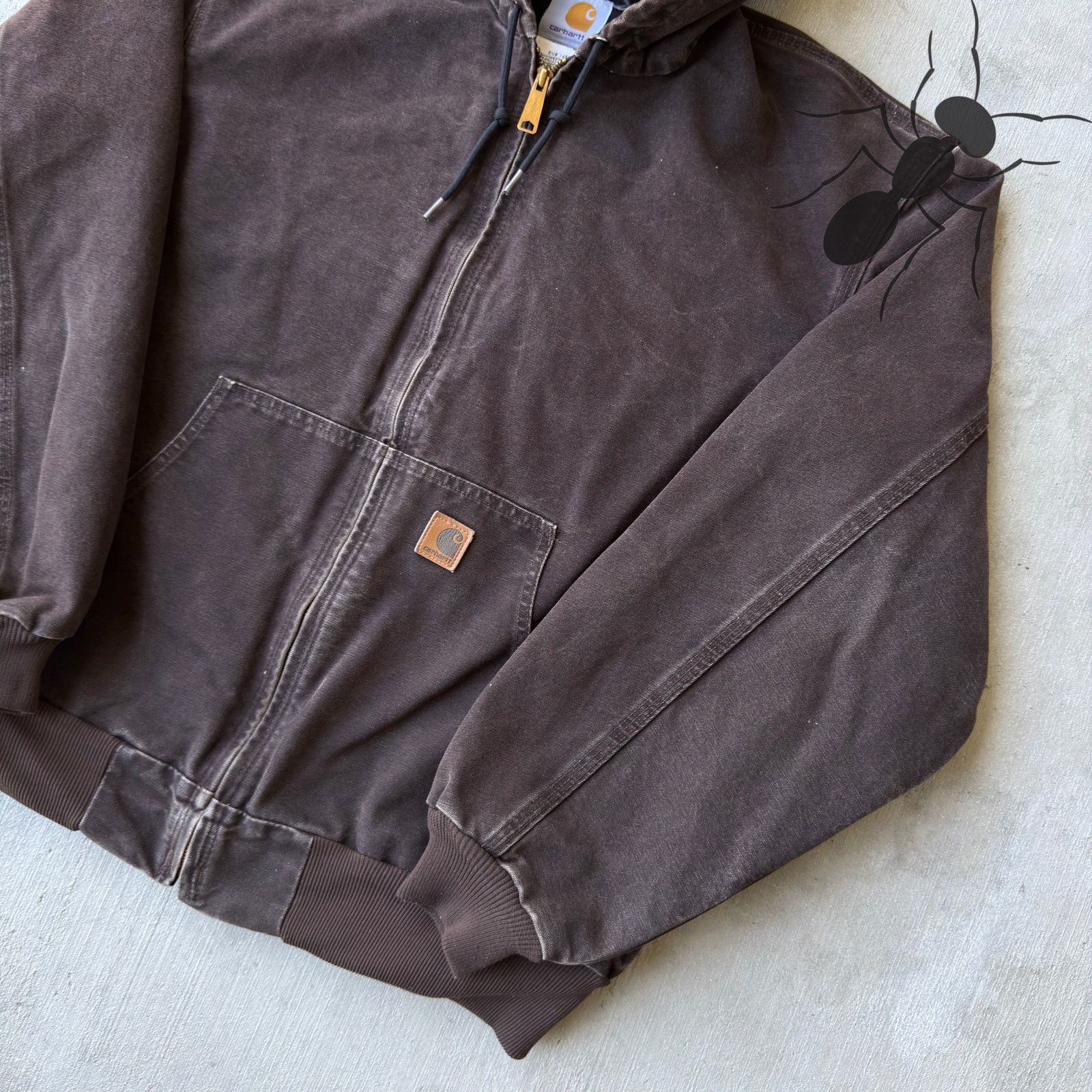 Carhartt × Vintage Carhartt J25 DKB brown active hooded work wear jacket Size US XL / EU 56 / 4 - 4 Thumbnail
