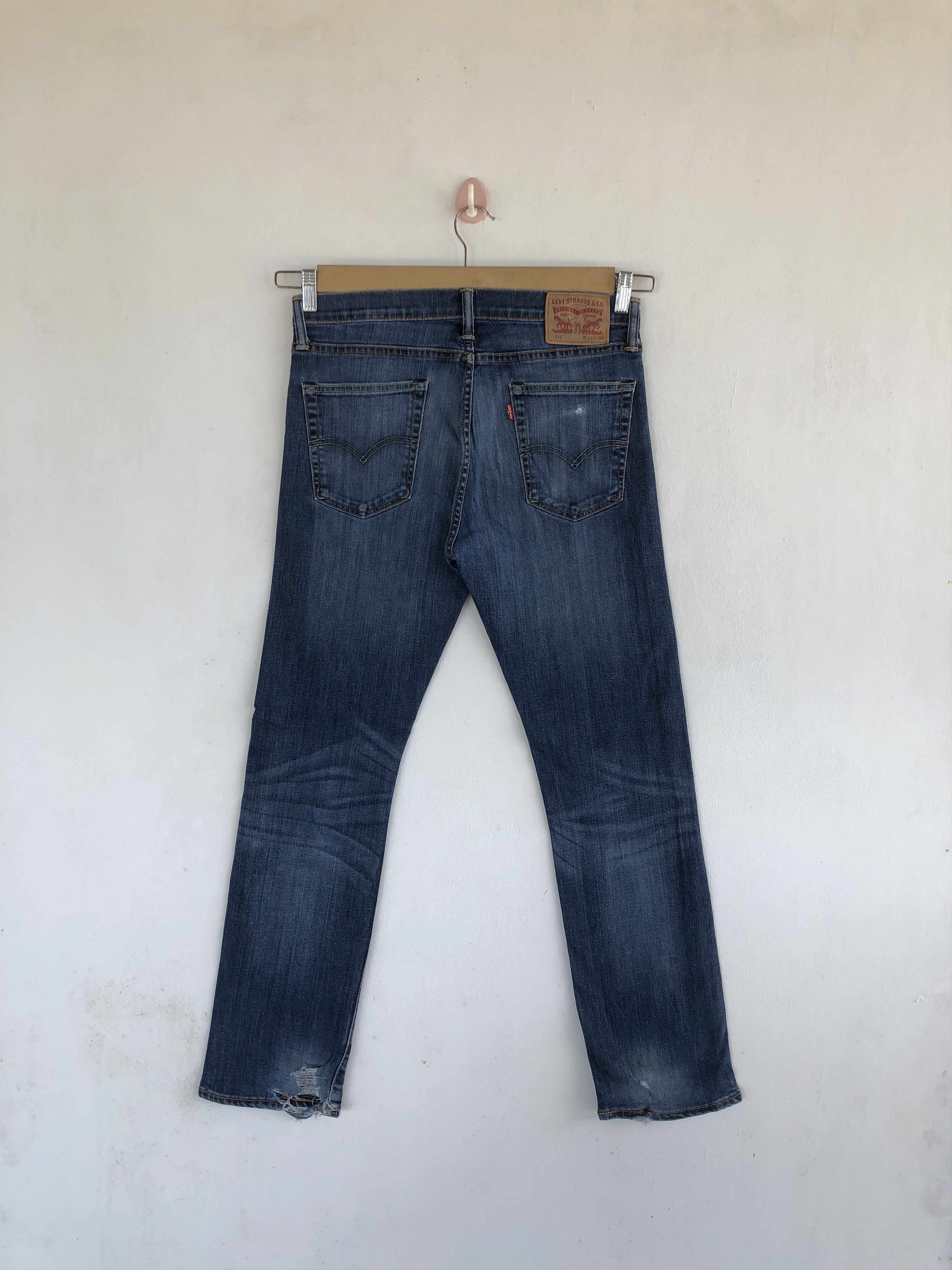 Levi's Vintage Y2K Levis Distressed Jeans Levi's 513 Faded Denim Size US 30 / EU 46 - 2 Thumbnail