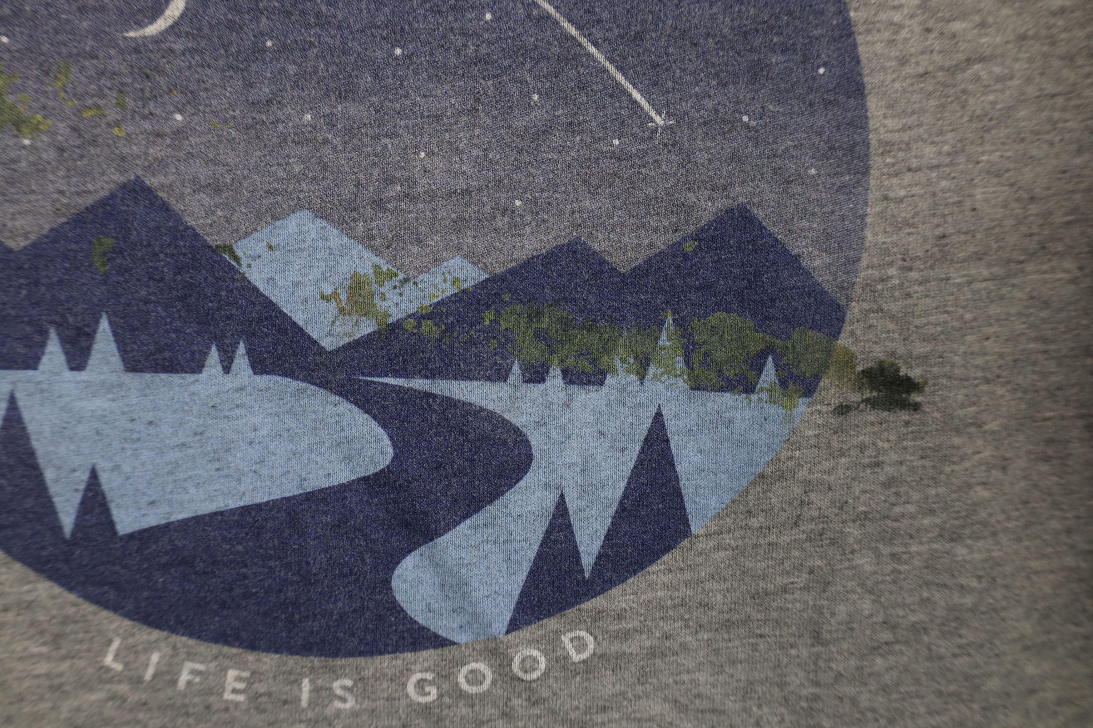 Life is Good × Vintage Life Is Good Spell Out Night Mountains Moon Crusher T-Shirt Size XL / US 12-14 / IT 48-50 - 6 Thumbnail