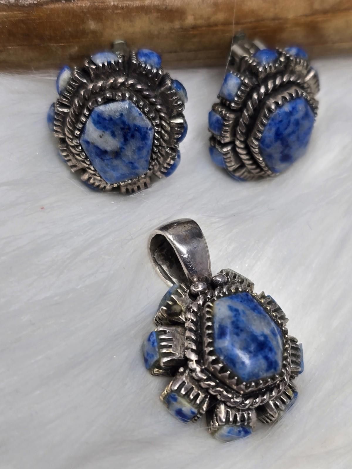 Other Artisan 925 Sterling Silver Lapis Sodalite Jewelry Set Size ONE SIZE - 1 Thumbnail