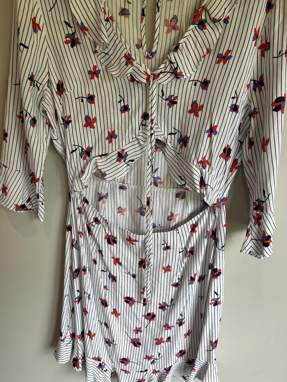 Designer Seed Dress Cutout Floral Frill NEW RRP$139 - Size 10 (003) Size M / US 6-8 / IT 42-44 - 3 Thumbnail