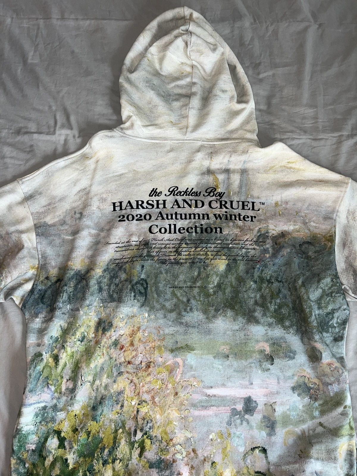 image of Harsh And Cruel Reckless Boys Hoodie in Beige, Men's (Size Large)