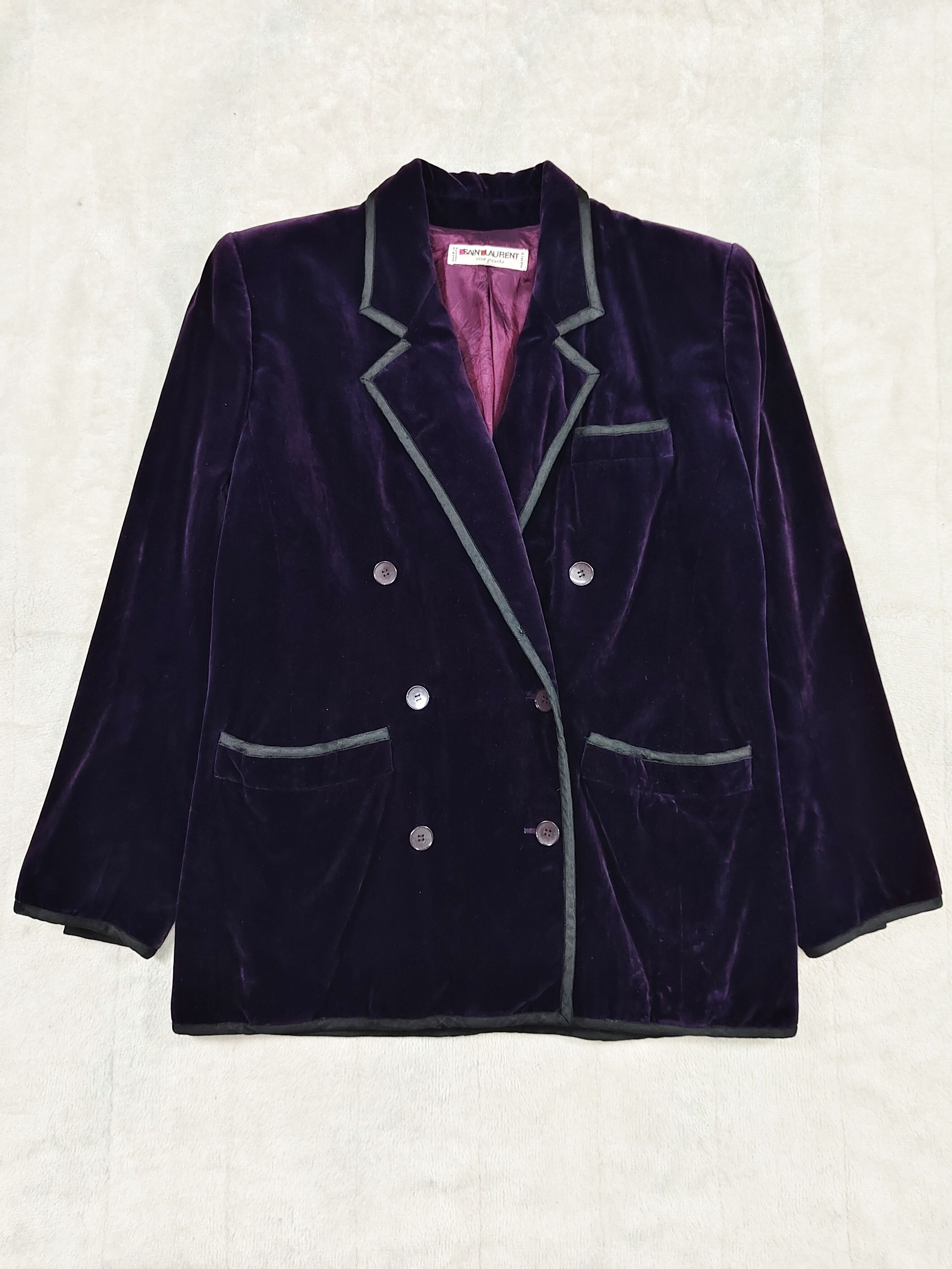 Saint Laurent Paris ARCHIVE📕 70s Saint Laurent Velvet Glam Rock Blazer Jacket Size L / US 10 / IT 46 - 7 Thumbnail