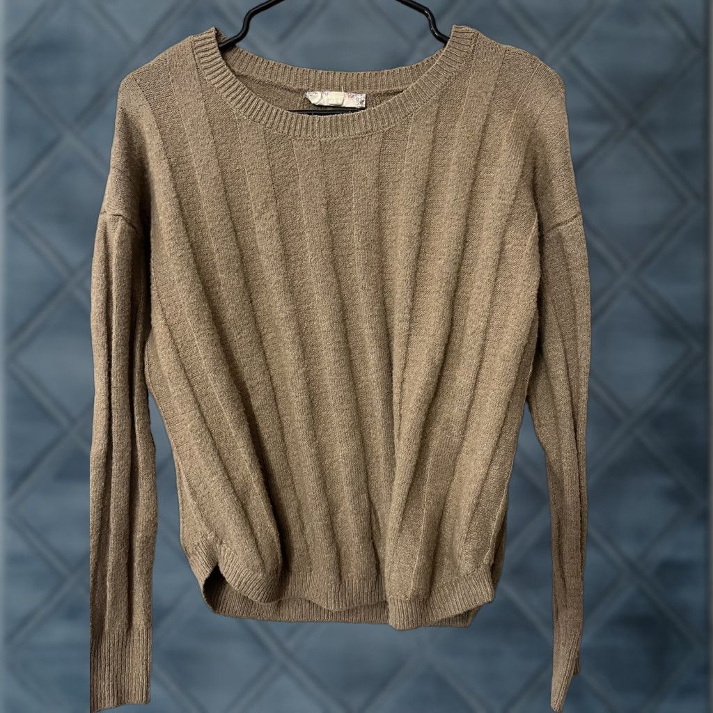 Vintage Pink Republic Women's Sweater Pullover Long Sleeve Lace Back Brown Size S Classic Size S / US 4 / IT 40 - 1 Thumbnail