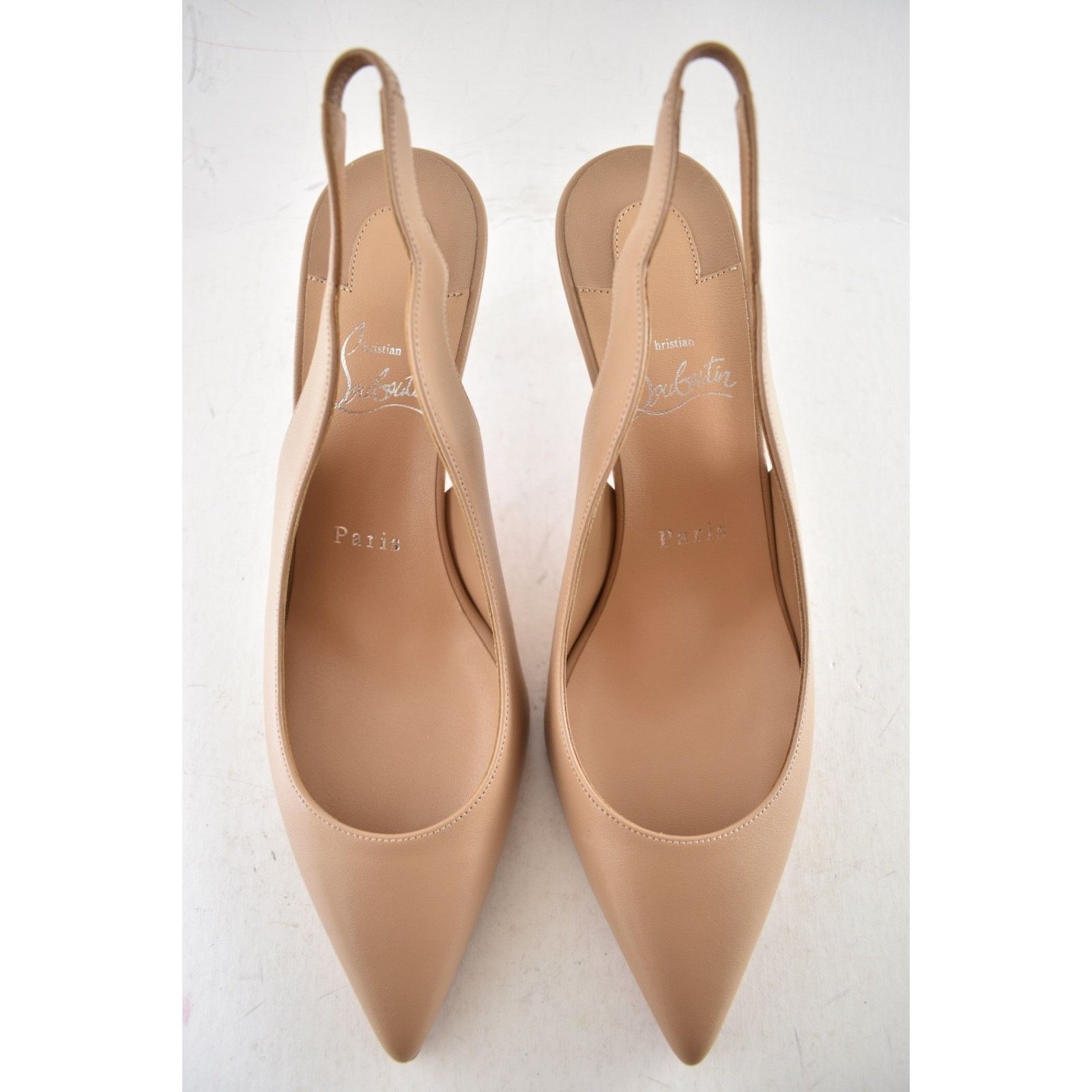 Christian Louboutin Christian Louboutin Hot Chick Sling 70 Nude Nappa Pump 37 Size US 7 / IT 37 - 7 Thumbnail