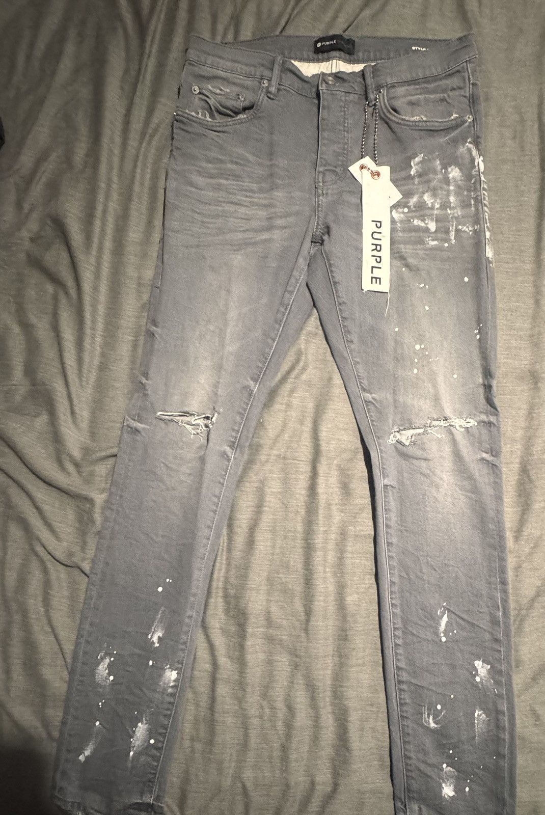 Purple Grey Purple Jeans Size US 31 - 1 Thumbnail