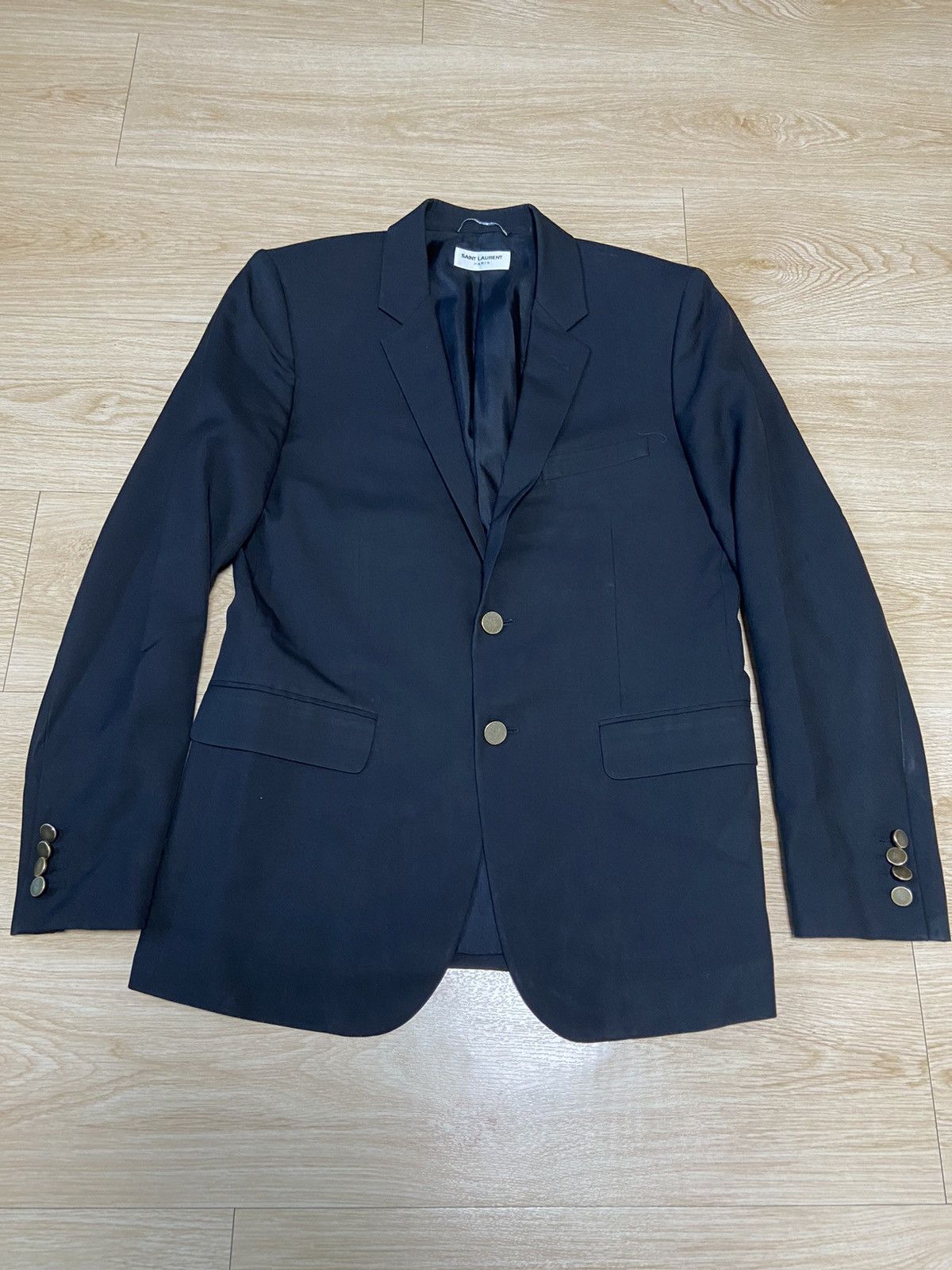 Saint Laurent Paris 50 Saint Laurent ss15 gold button wool blazer suit Size 50R - 1 Thumbnail