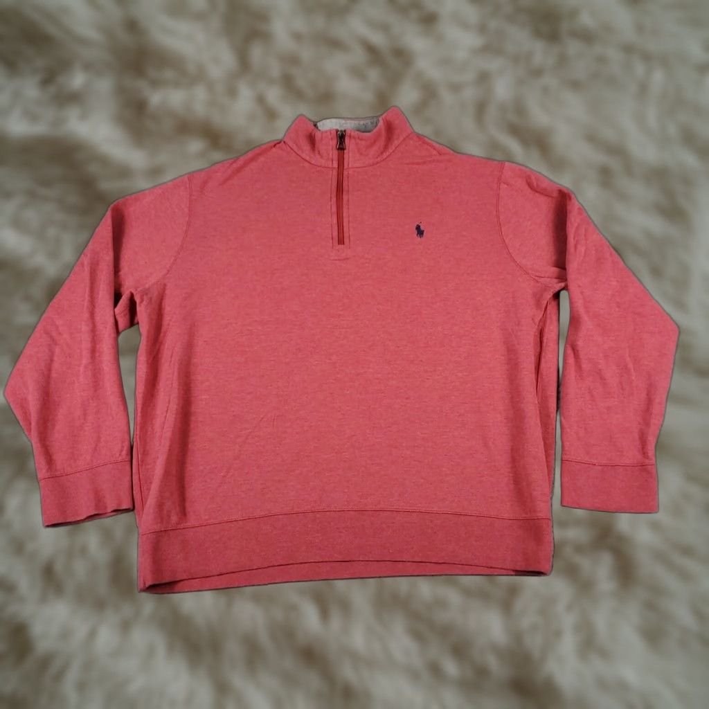 Polo Ralph Lauren Ralph Lauren Performance Pony Sweater Mens XL Red 1/4 Zip Pullover Size US XL / EU 56 / 4 - 1 Thumbnail