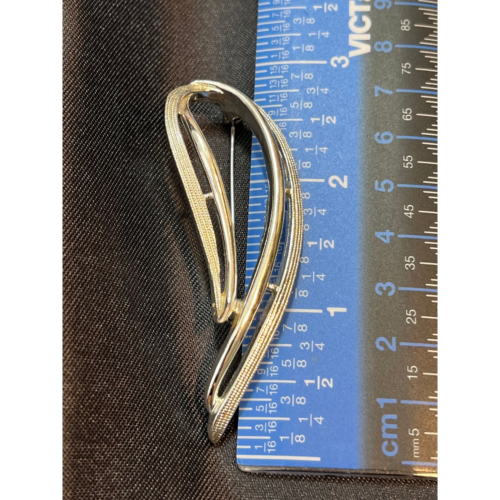 Other Vintage Sarah Coventry Silver Tone Modernist Brooch 2.5" Size ONE SIZE - 2 Thumbnail