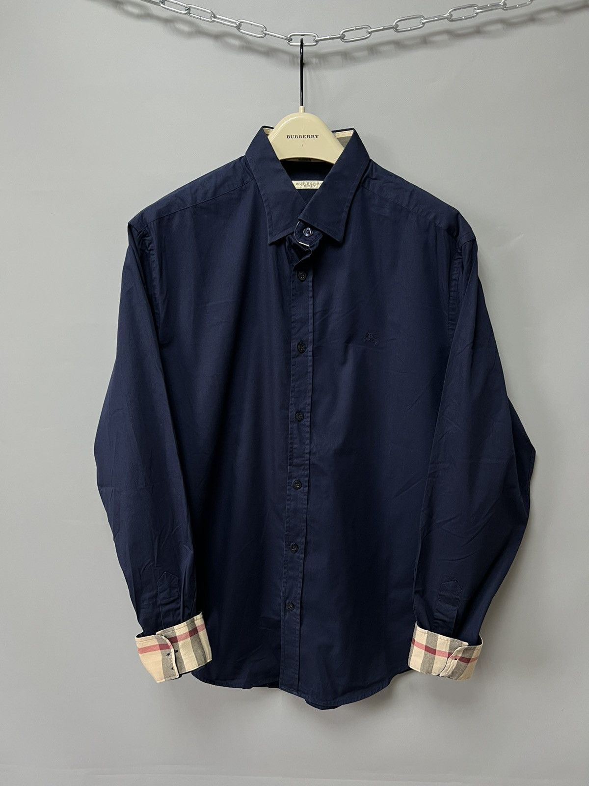 Burberry Burberry Brit shirt navy men’s button up size xl Size US XL / EU 56 / 4 - 1 Thumbnail