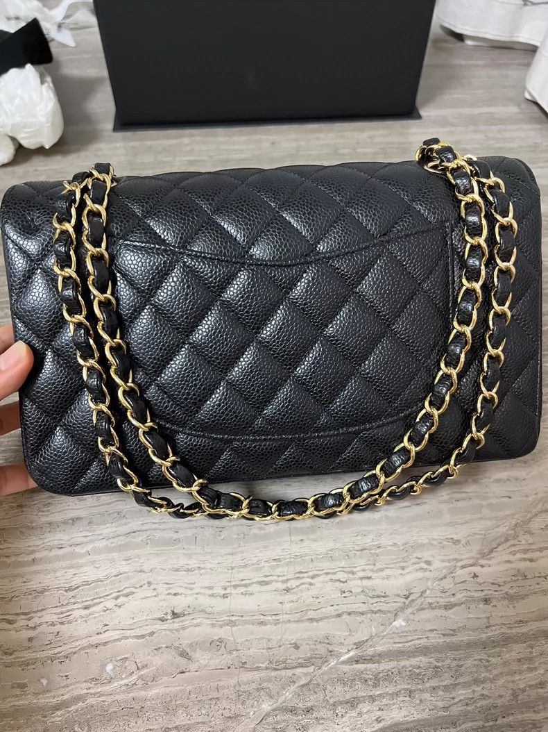 Chanel ChanelCF medium size black gold caviar cowhide cross-body b Size ONE SIZE - 4 Thumbnail