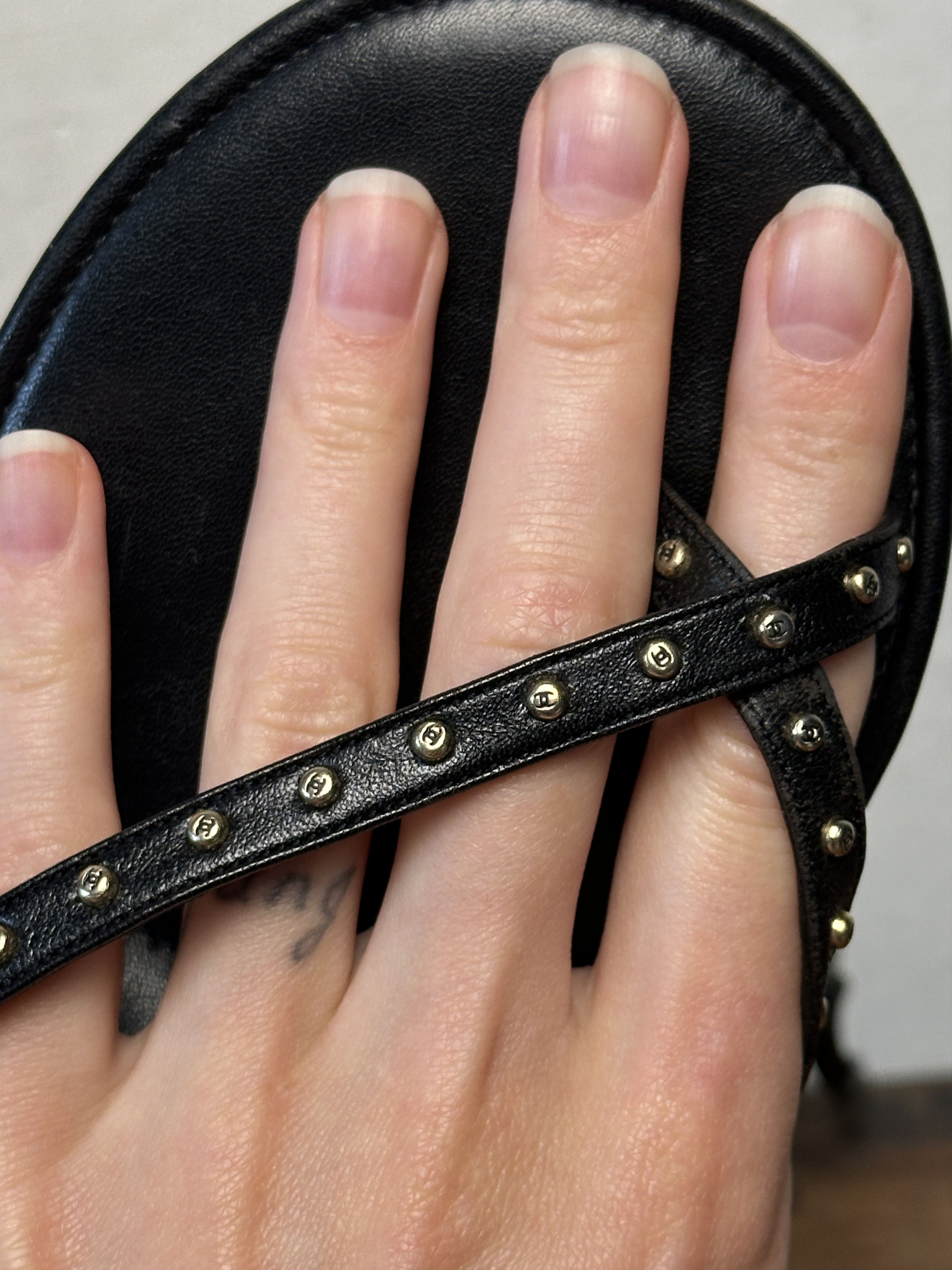 Chanel Chanel 00s Studs Black Strappy Sandals Size US 9.5 / IT 39.5 - 7 Thumbnail