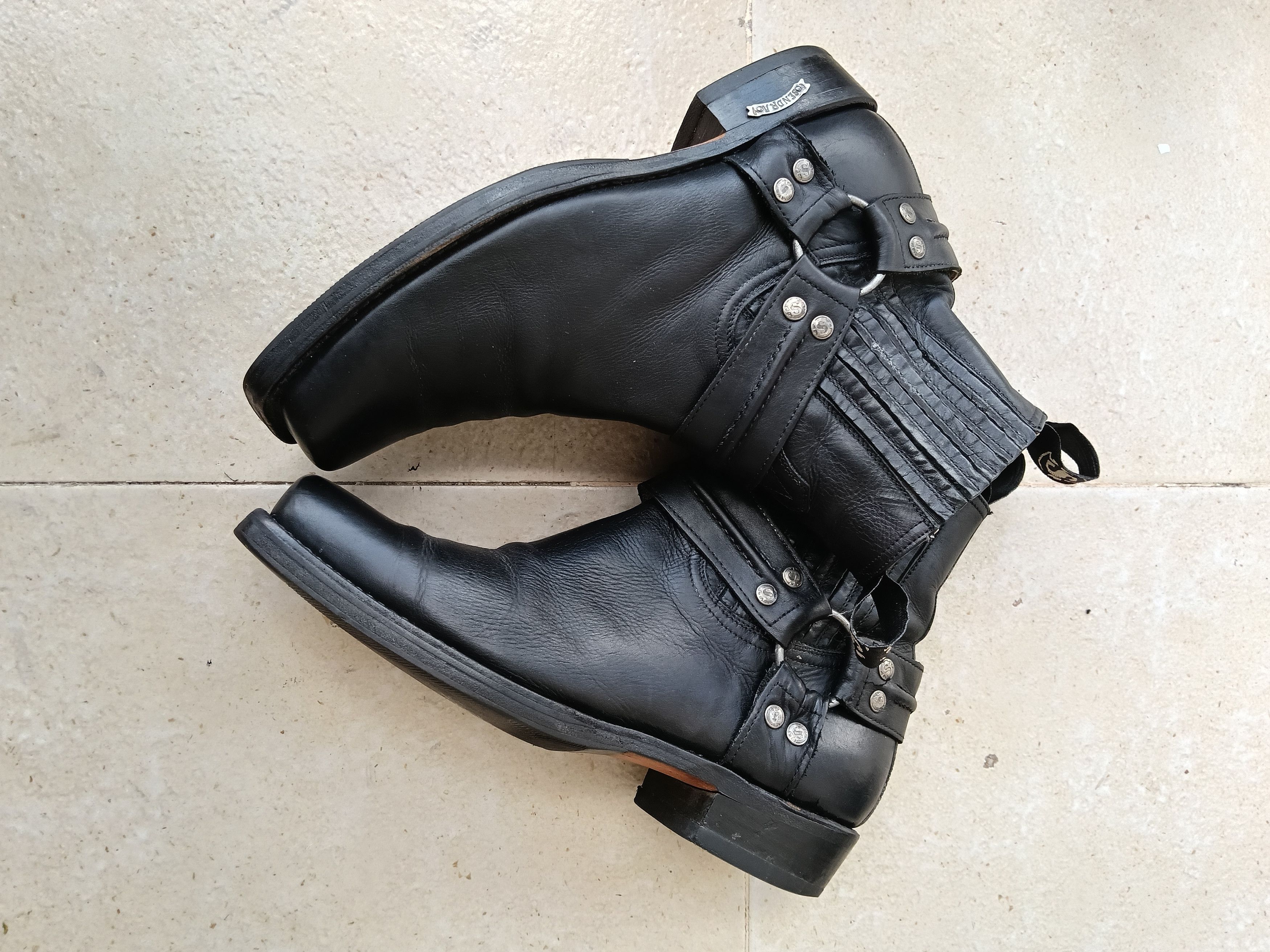Sendra Sendra black leather harness boots, Size US 10.5 / EU 43-44 - 5 Thumbnail