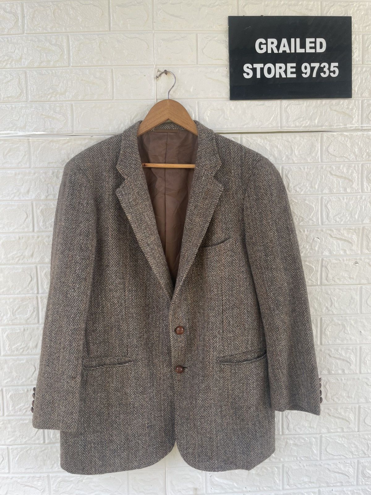 Harris Tweed × Japanese Brand × Vintage Vintage Harris Tweed Wool Blazer/Jacket Size US L / EU 52-54 / 3 - 1 Thumbnail