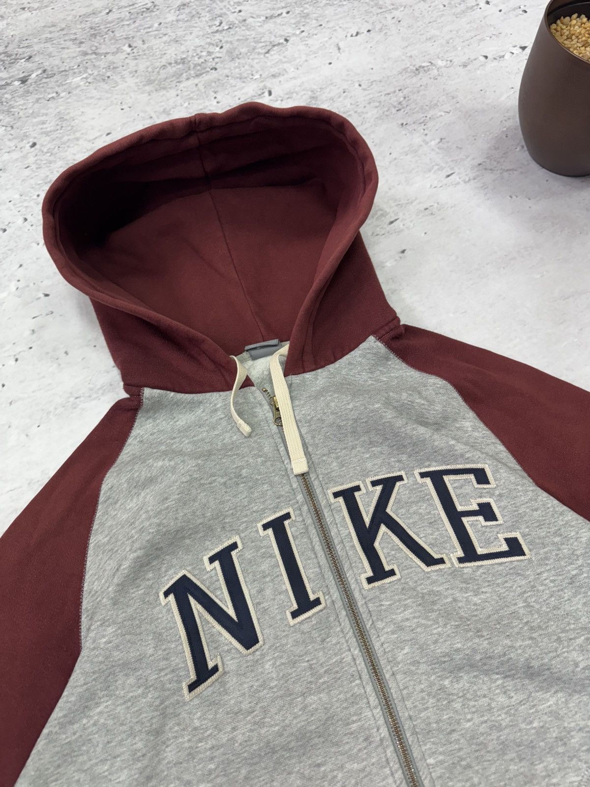 Nike × Vintage NIKE VINTAGE 00s y2k OVERSIZE BAGGY ZIP HOODIE CENTER LOGO Size US XXL / EU 58 / 5 - 6 Thumbnail