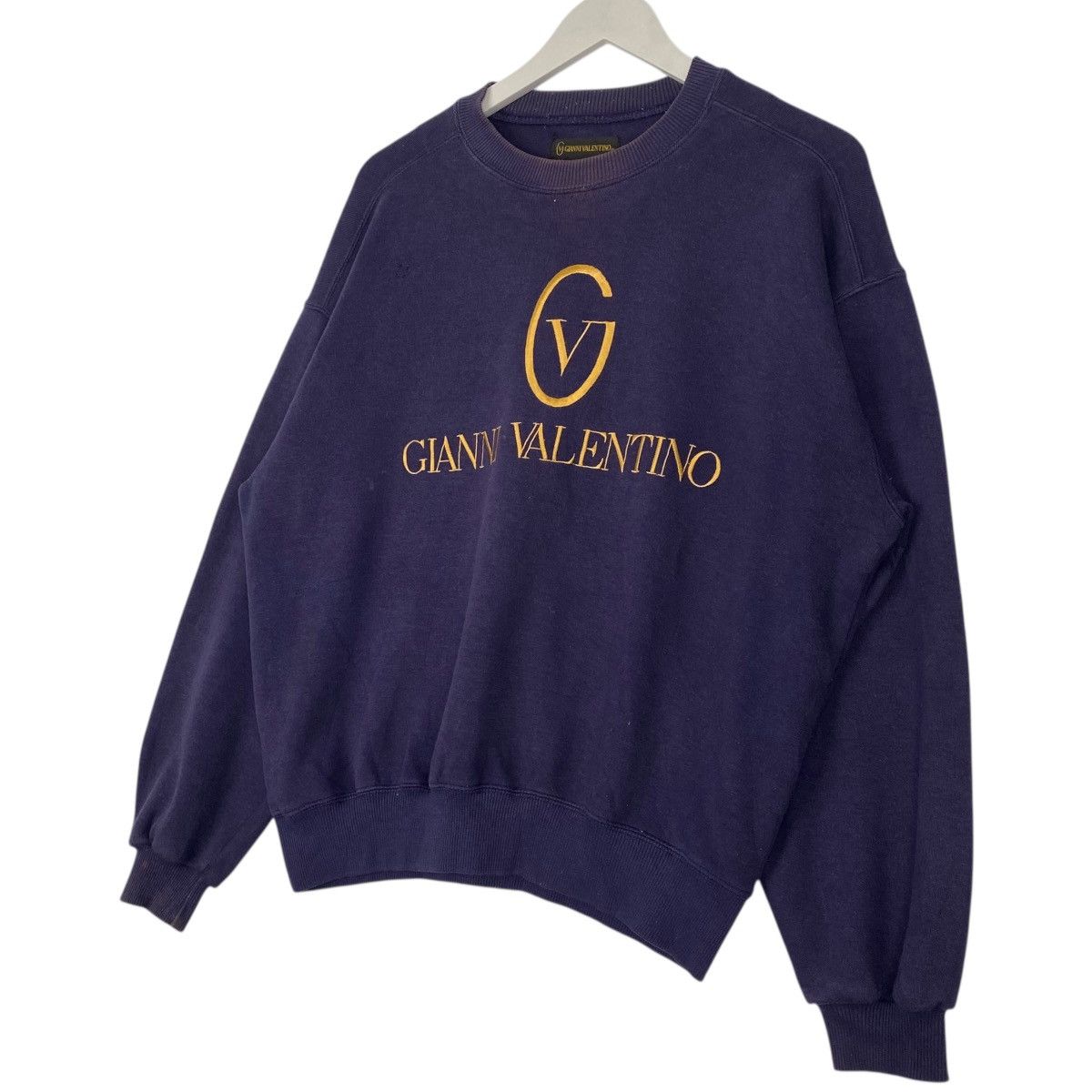 Vintage Vintage Gianni Valentino Sweatshirt Crewneck Big Logo Purple Size US M / EU 48-50 / 2 - 2 Thumbnail