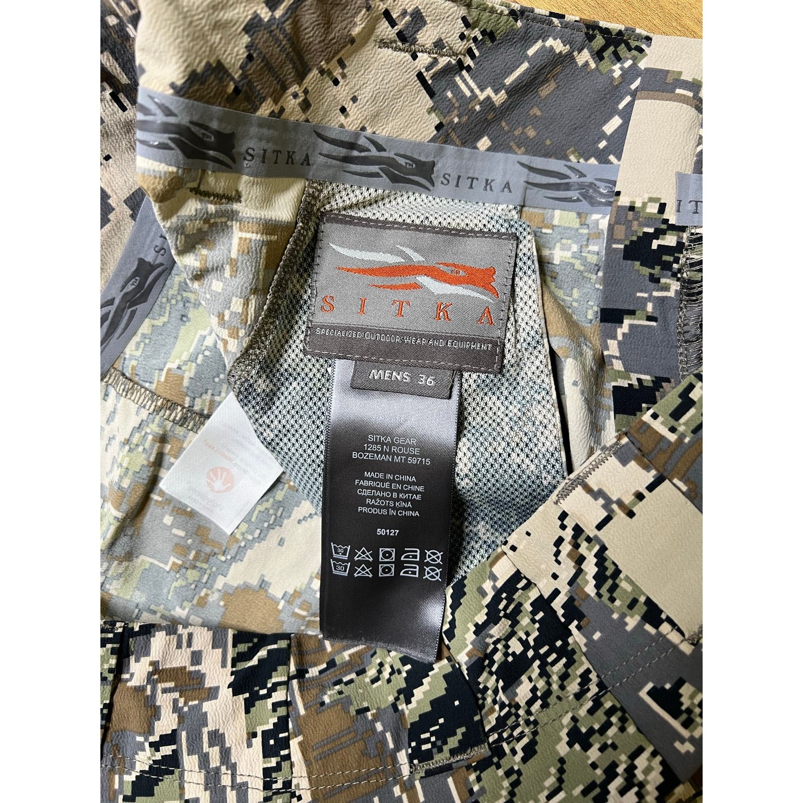 SITKA Sitka Gear Ascent Pants Mens 36 Gray Camo Open Country Size US 36 / EU 52 - 4 Thumbnail