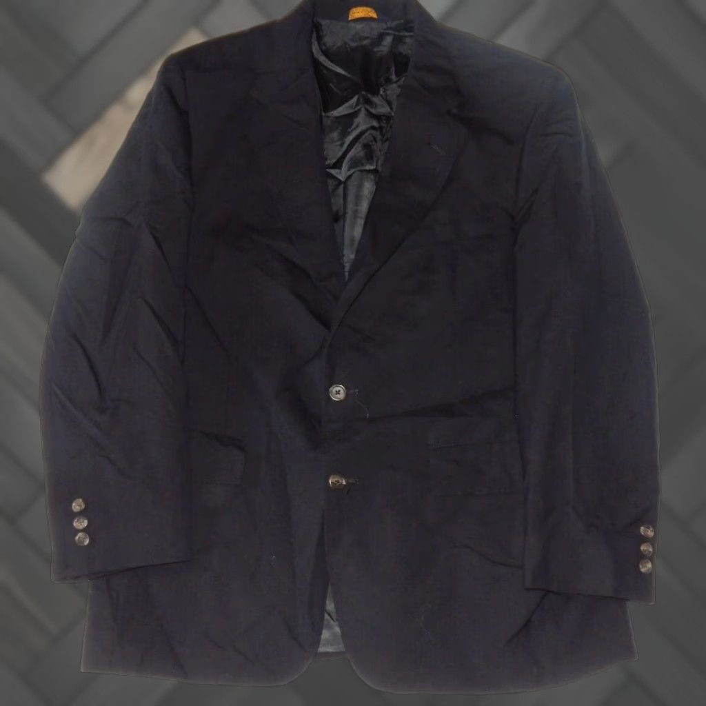Brooks Brothers VINTAGE Brooks Brothers Men's Blazer Sport Coat Wool Size 44 Navy Blue 90s Classic Mens Size 44R - 1 Thumbnail