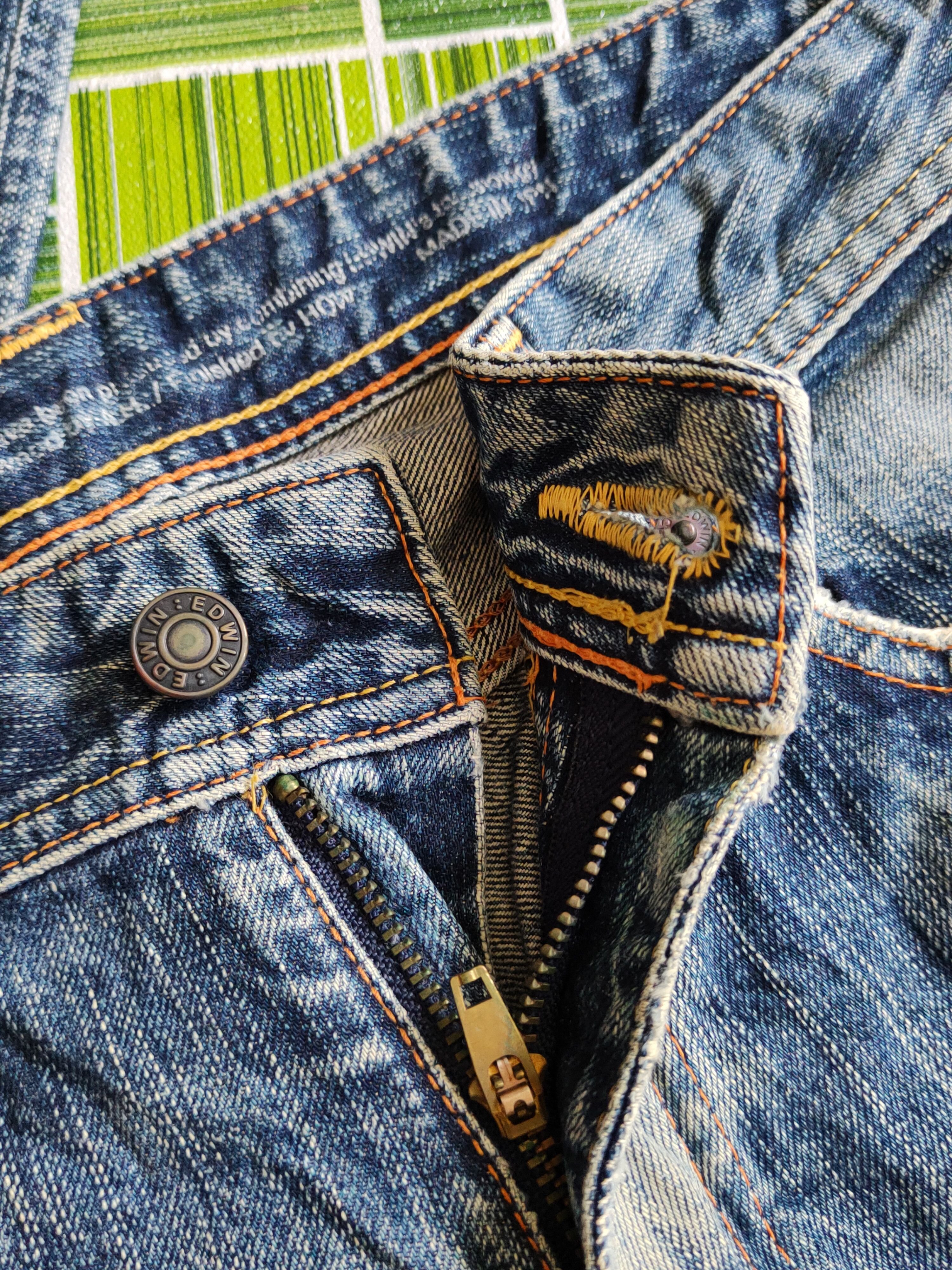 Edwin Edwin Dark Blue Faded Distressed Ripped Jeans #S2241 Size US 30 / EU 46 - 13 Thumbnail