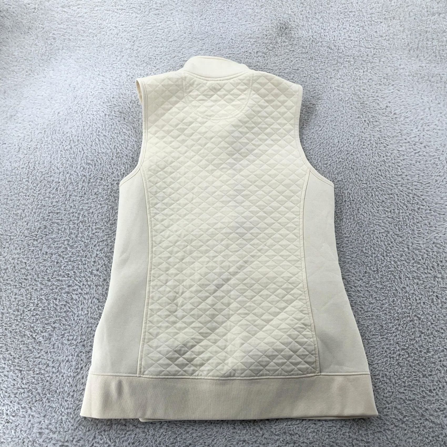 Vintage L.L. Bean Quilted Vest Womens M Ivory Warm Soft Fleece Lined Zip Up Vintage No Size M / US 6-8 / IT 42-44 - 3 Thumbnail